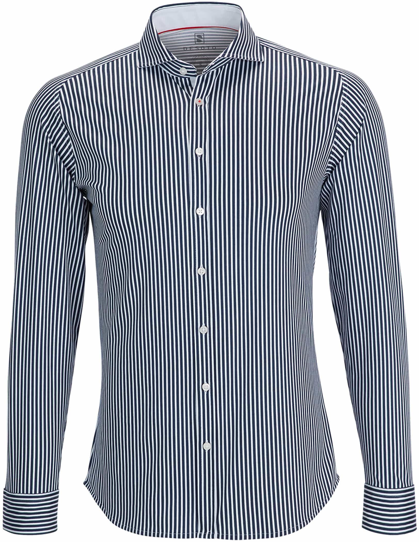 Desoto Shirt Non Iron Navy Stripe Dark Blue Blue size 3XL