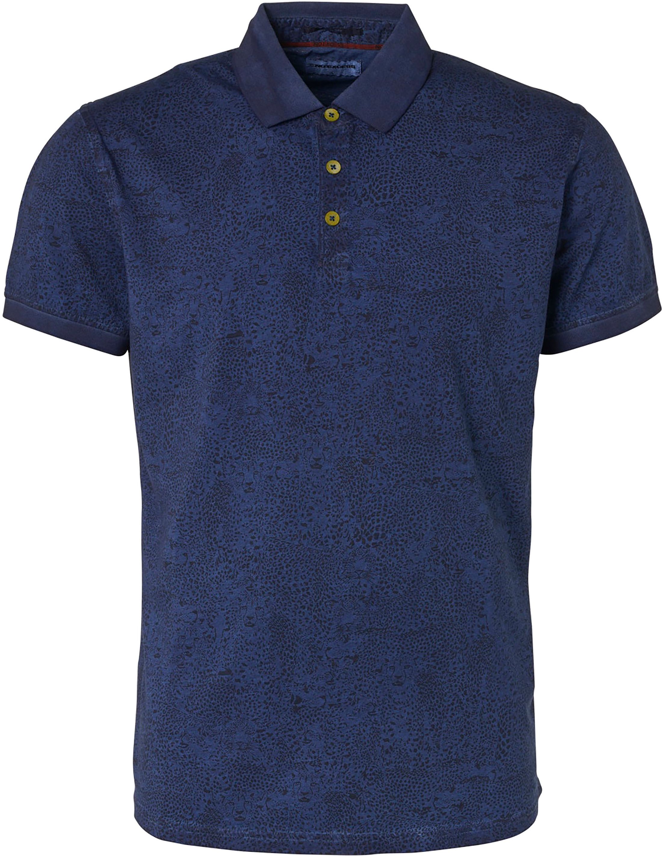 No-Excess Polo Shirt Print Navy Dark Blue Blue size L