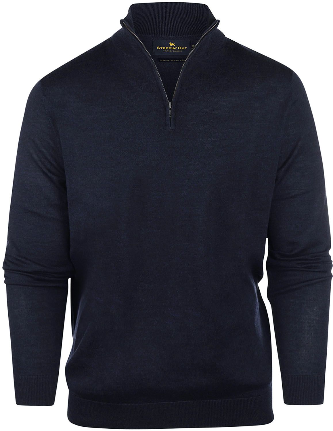 Steppin' Out Half Zip Trui Merinowol Navy SM1204.0001-2100 kopen | Suitable