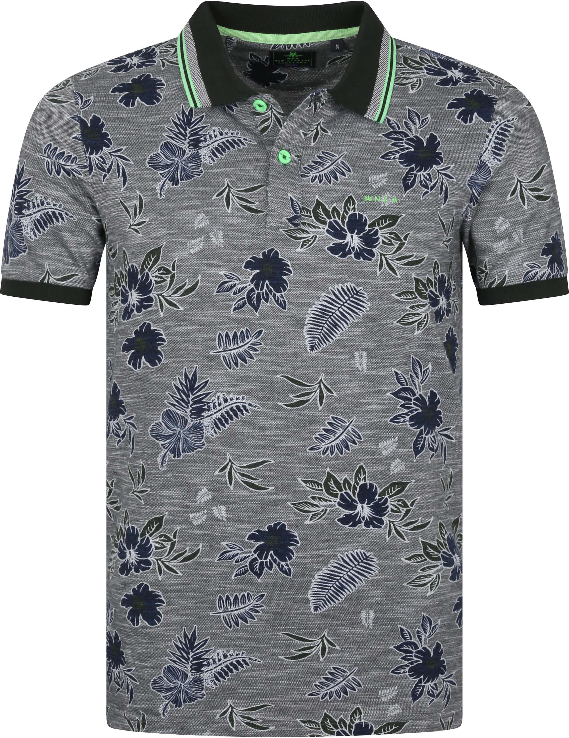 NZA Polo Shirt Normanby Printed Green Grey size L