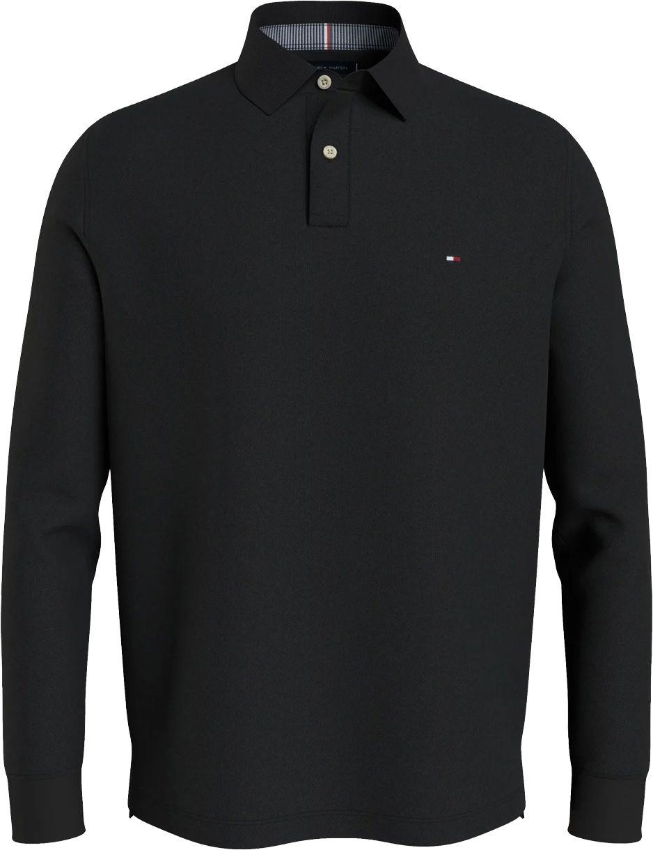 Tommy Hilfiger Big And Tall Polo Shirt Long Sleeve Black size 3XL
