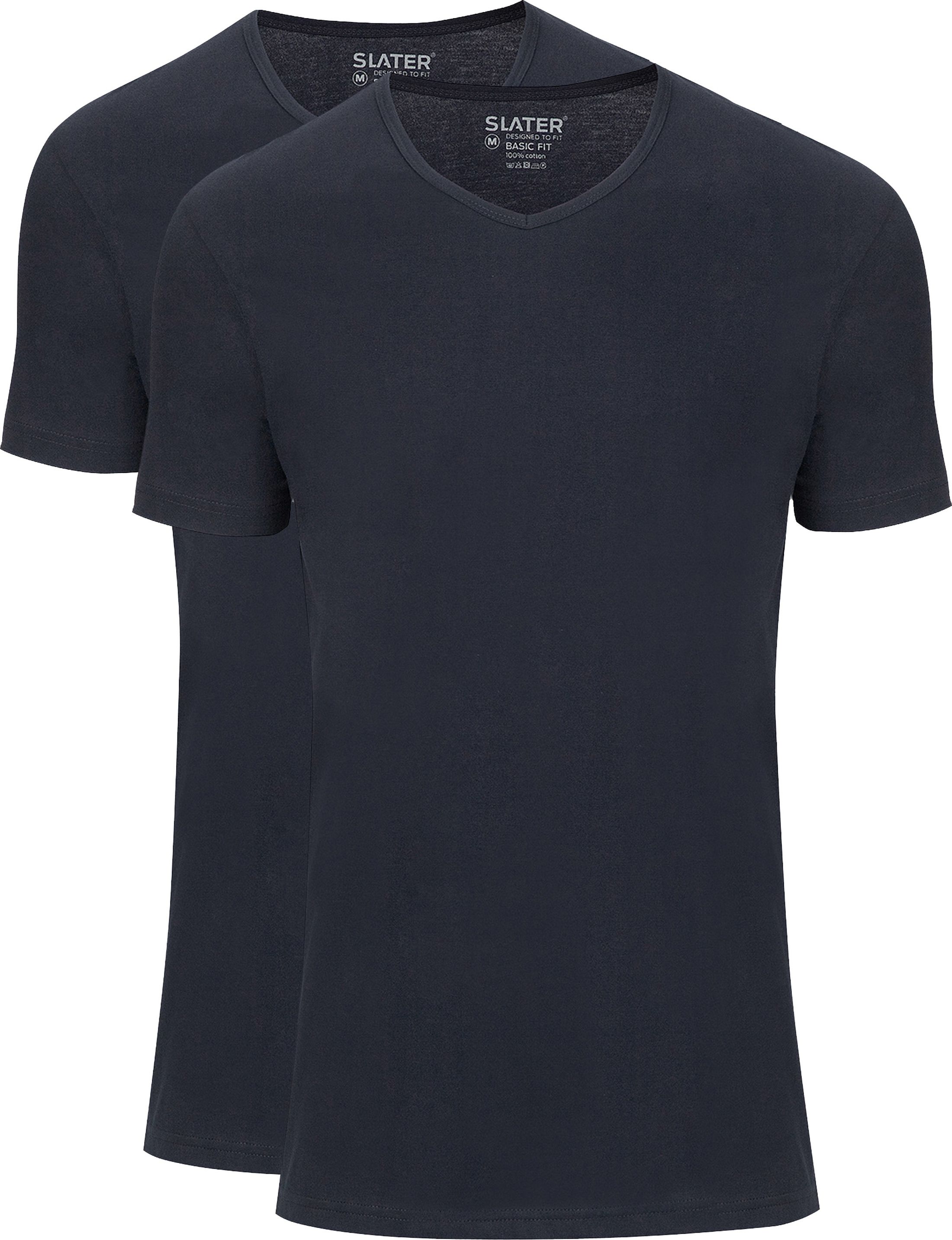 Slater 2-pack Basic Fit T-shirt V-neck Navy order online | 7610-400 | Suitable Slovenia