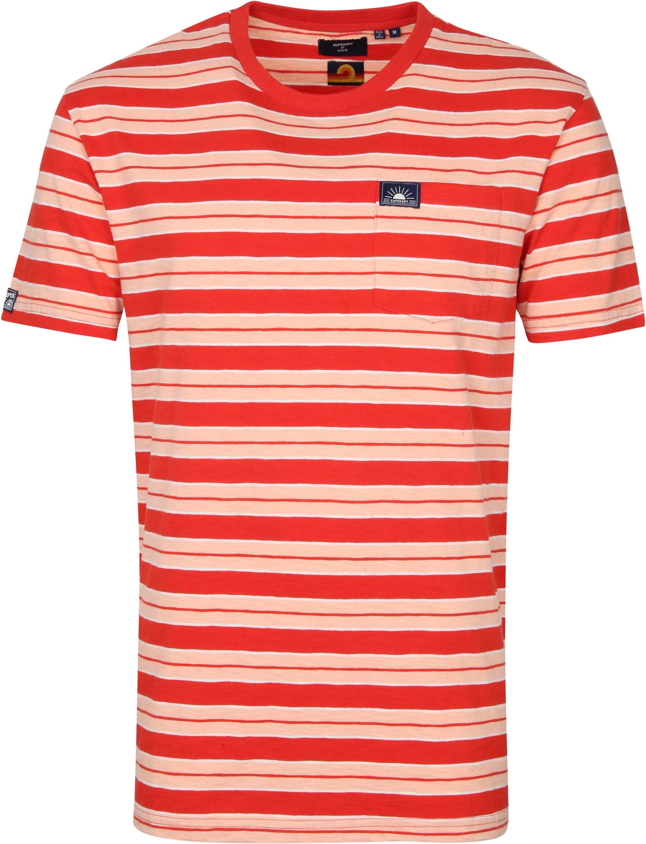 Superdry Surf T Shirt Stripes Red size L