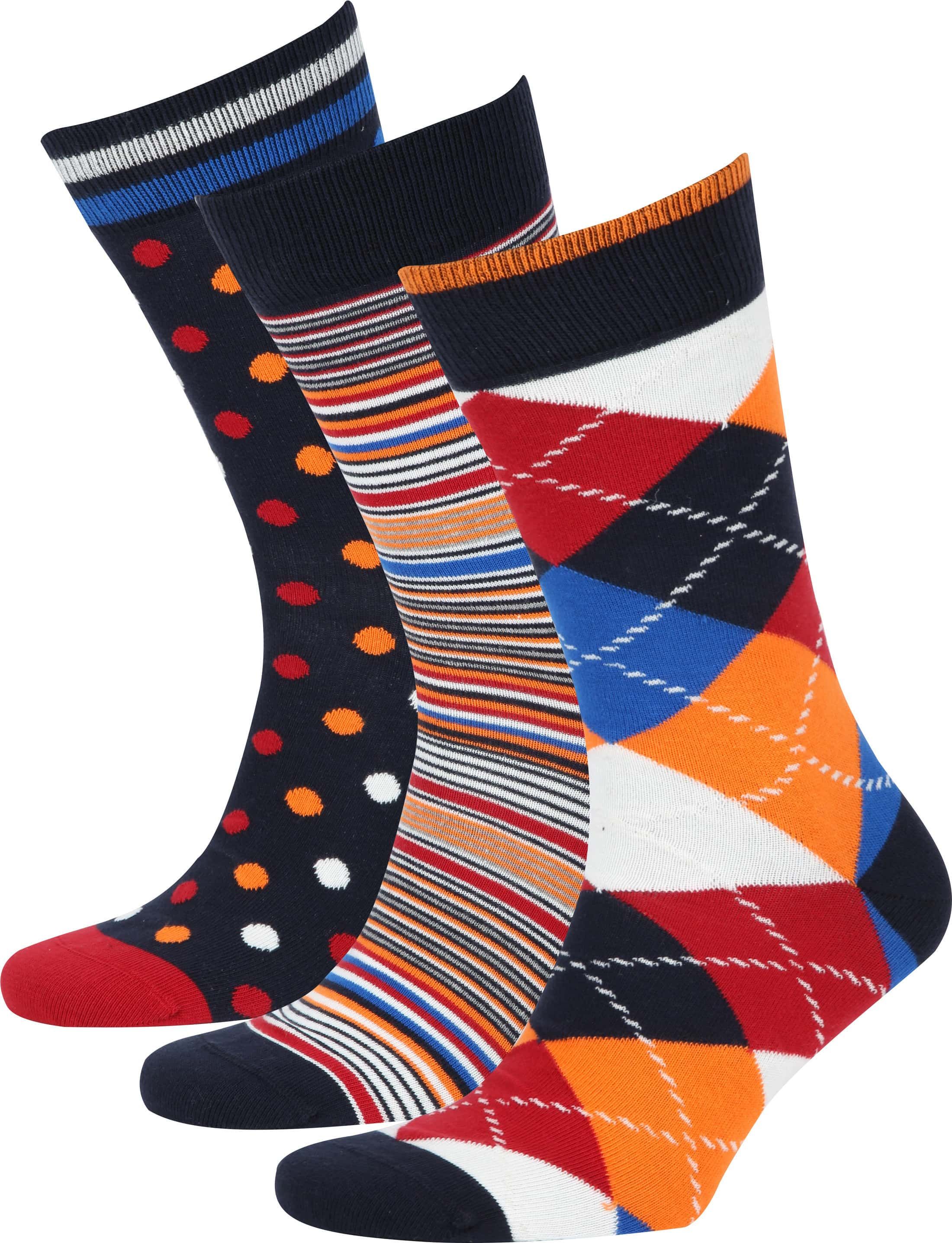 Suitable Socks 3-Pack Multicolour Orange size 42-46