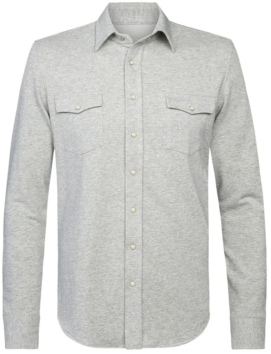 Profuomo Jersey Knitted Shirt Grey Green size L