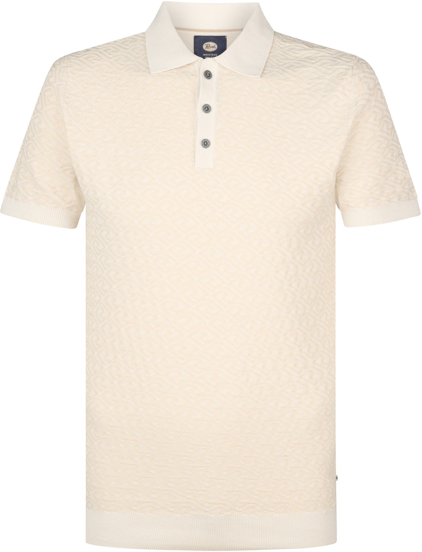 Petrol Knitted Polo Shirt Oceanstone Ecru M-1050-KWC206-0112 order online | Suitable