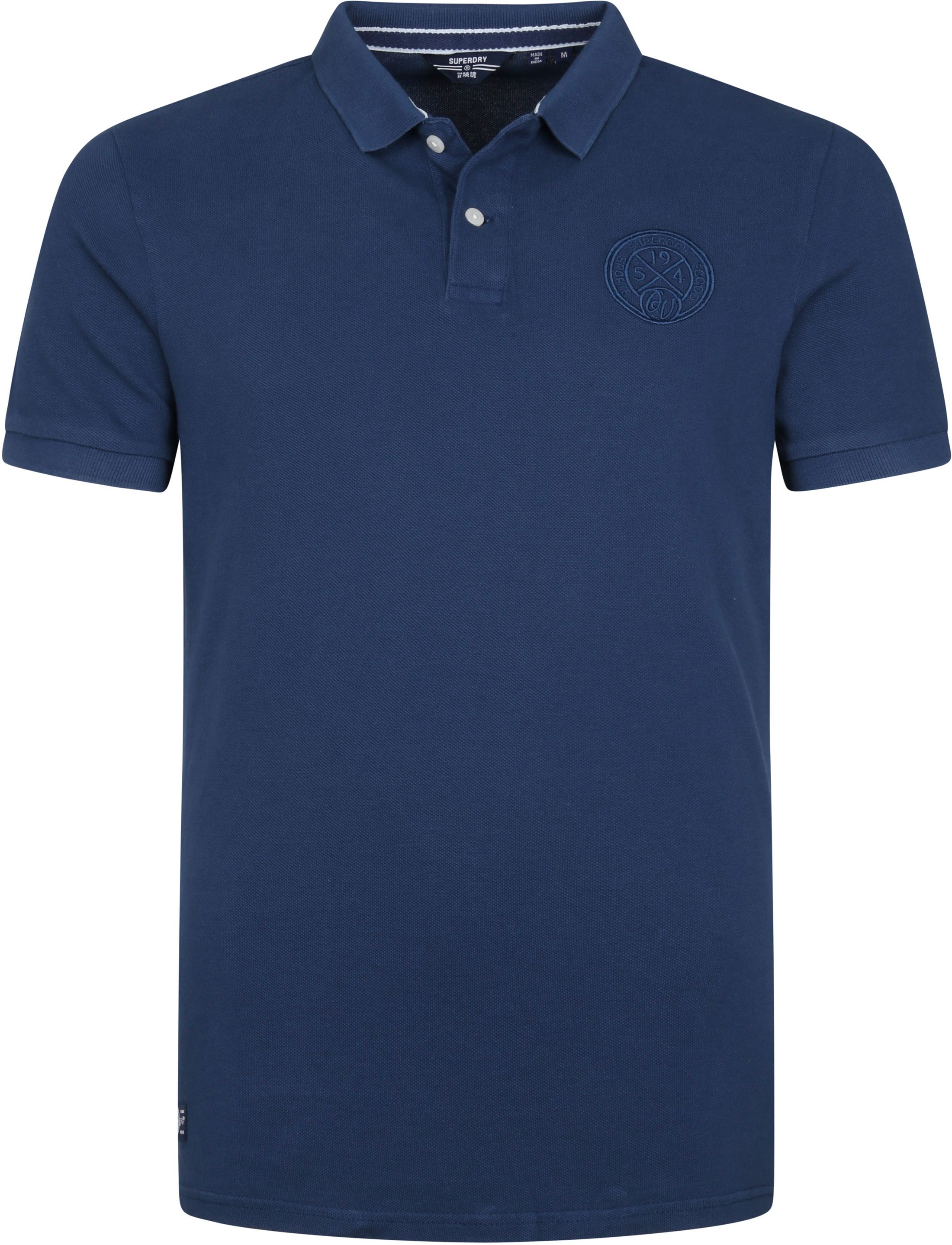 Superdry Classic Polo Shirt Pique Logo Dark Blue Dark Blue size L