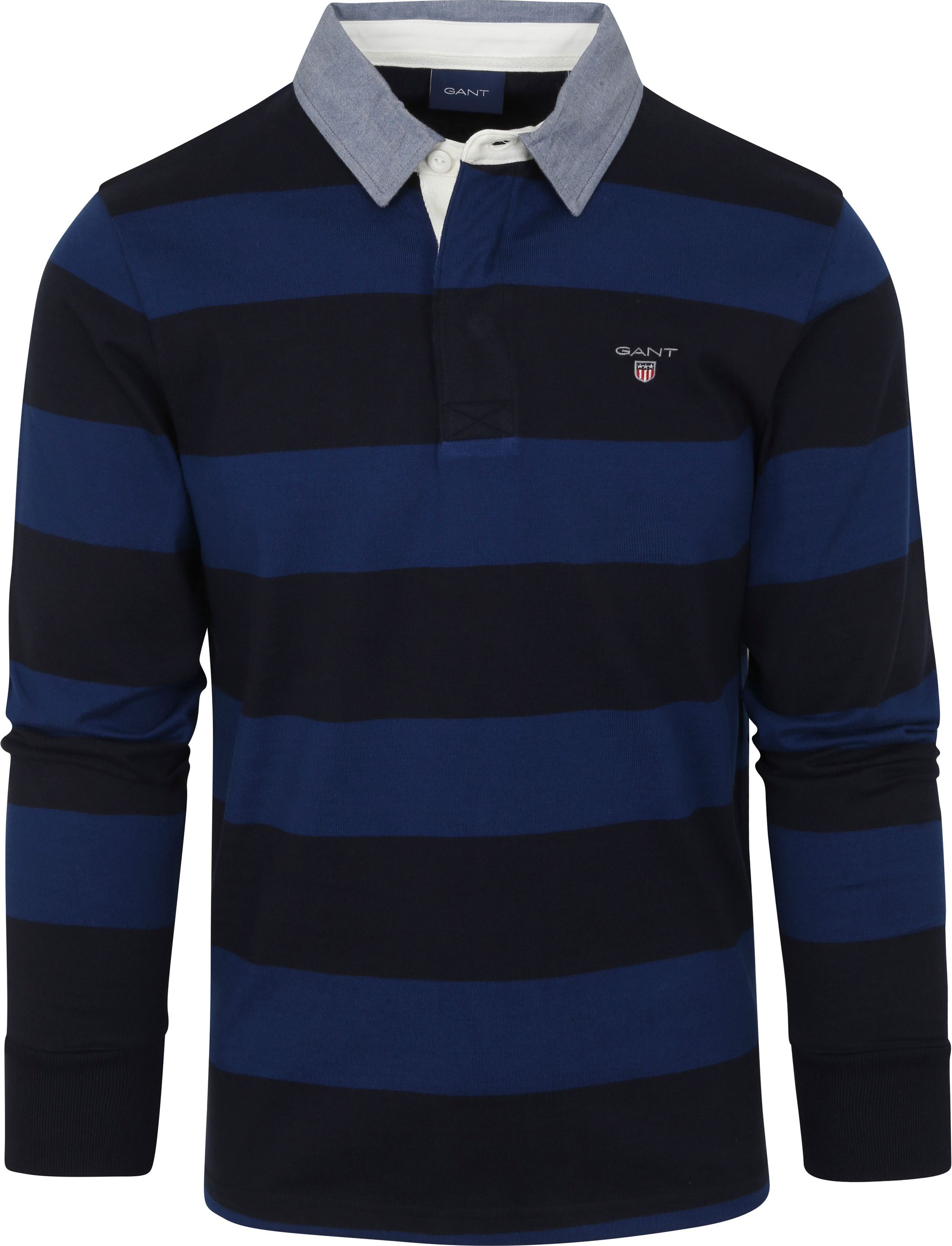 Gant Heavy Rugger Polo Shirt LS Dark Blue Blue size 3XL