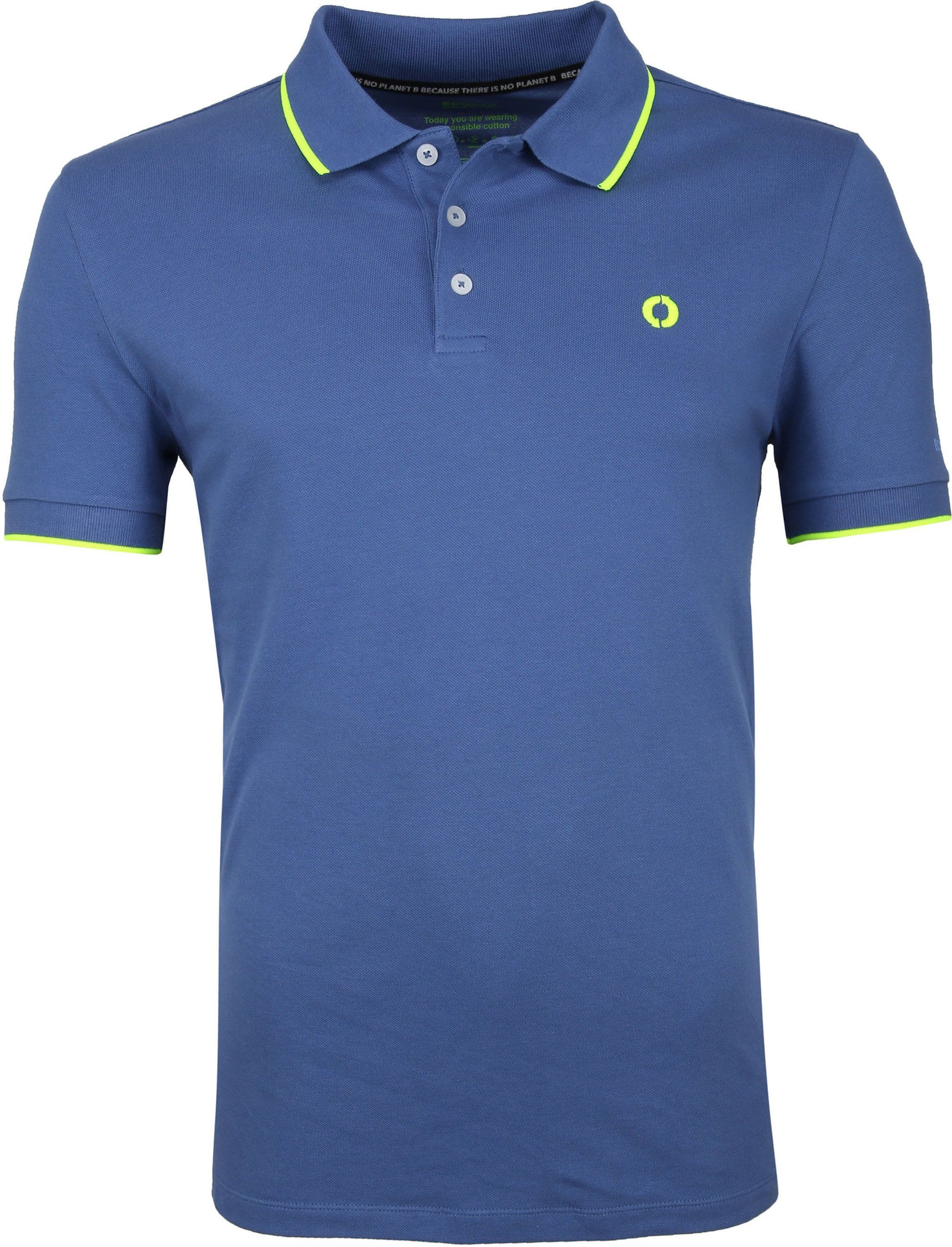 Ecoalf Polo Shirt Sustainable Cotton Blue Yellow size M