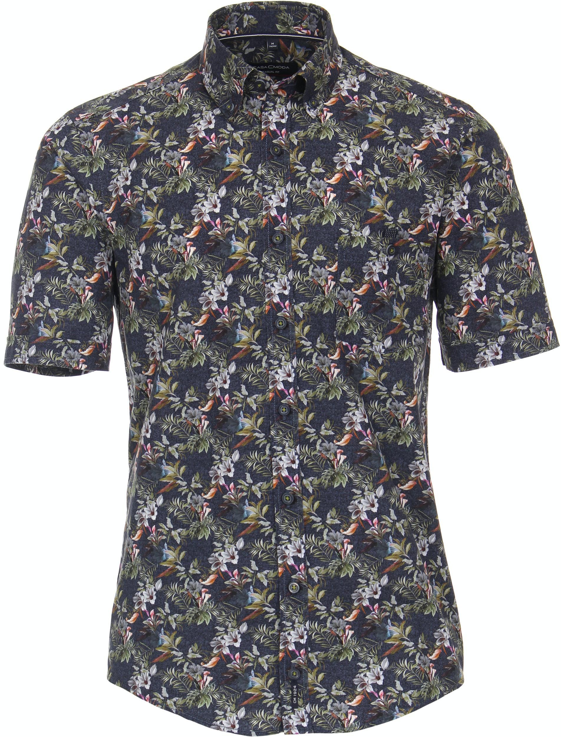Casa Moda SS Shirt Dark Blue Botanical Print 923885600-100 order online | Suitable