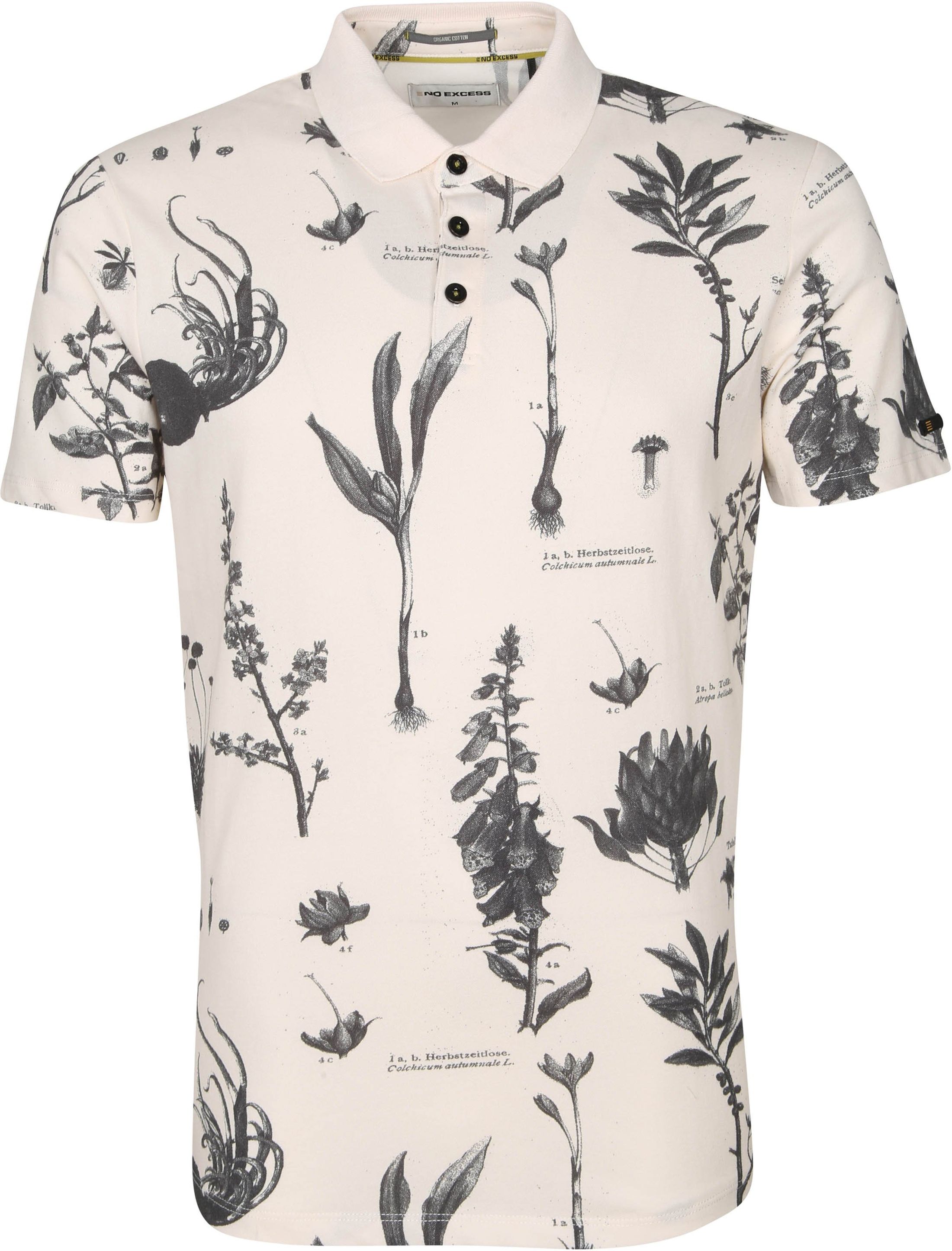 No-Excess Polo Shirt Pique Flowers Off White Off-White size L