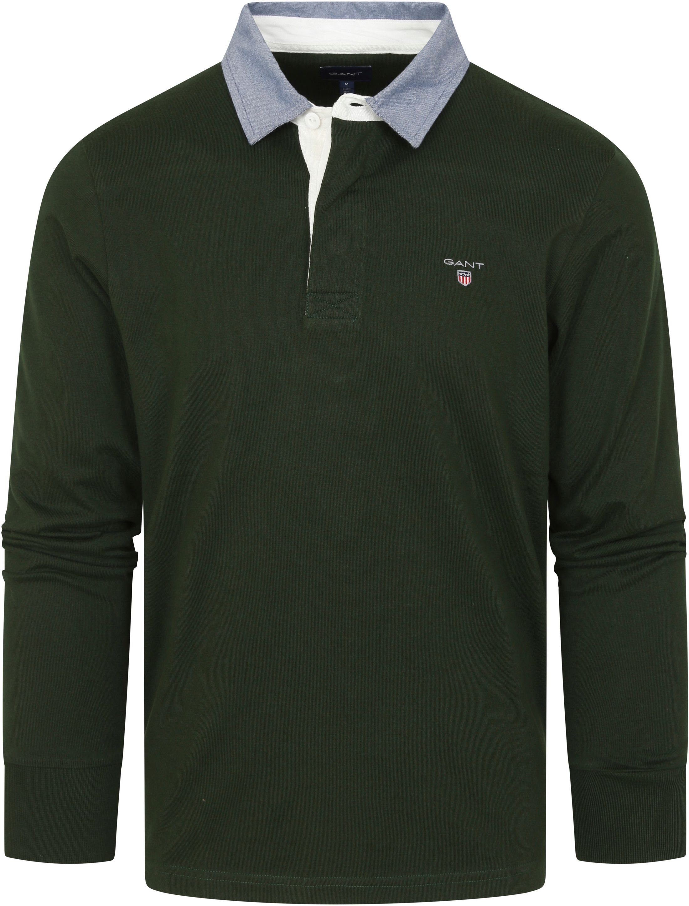 Gant Heavy Rugger Polo Shirt LS Dark Dark Green Green size 3XL