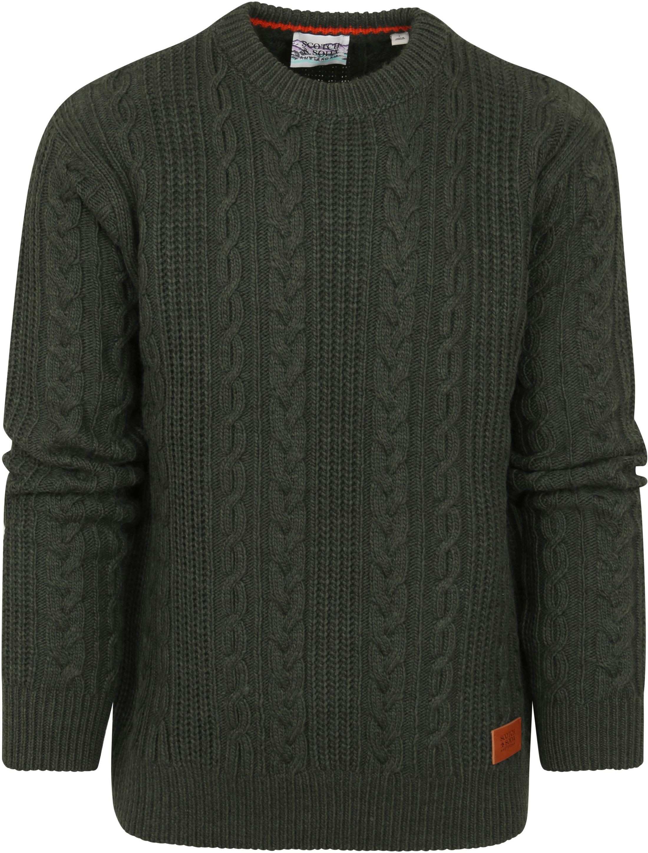 Scotch and Soda Knit Sweater Mix Wool Dark Dark Green Green size XL