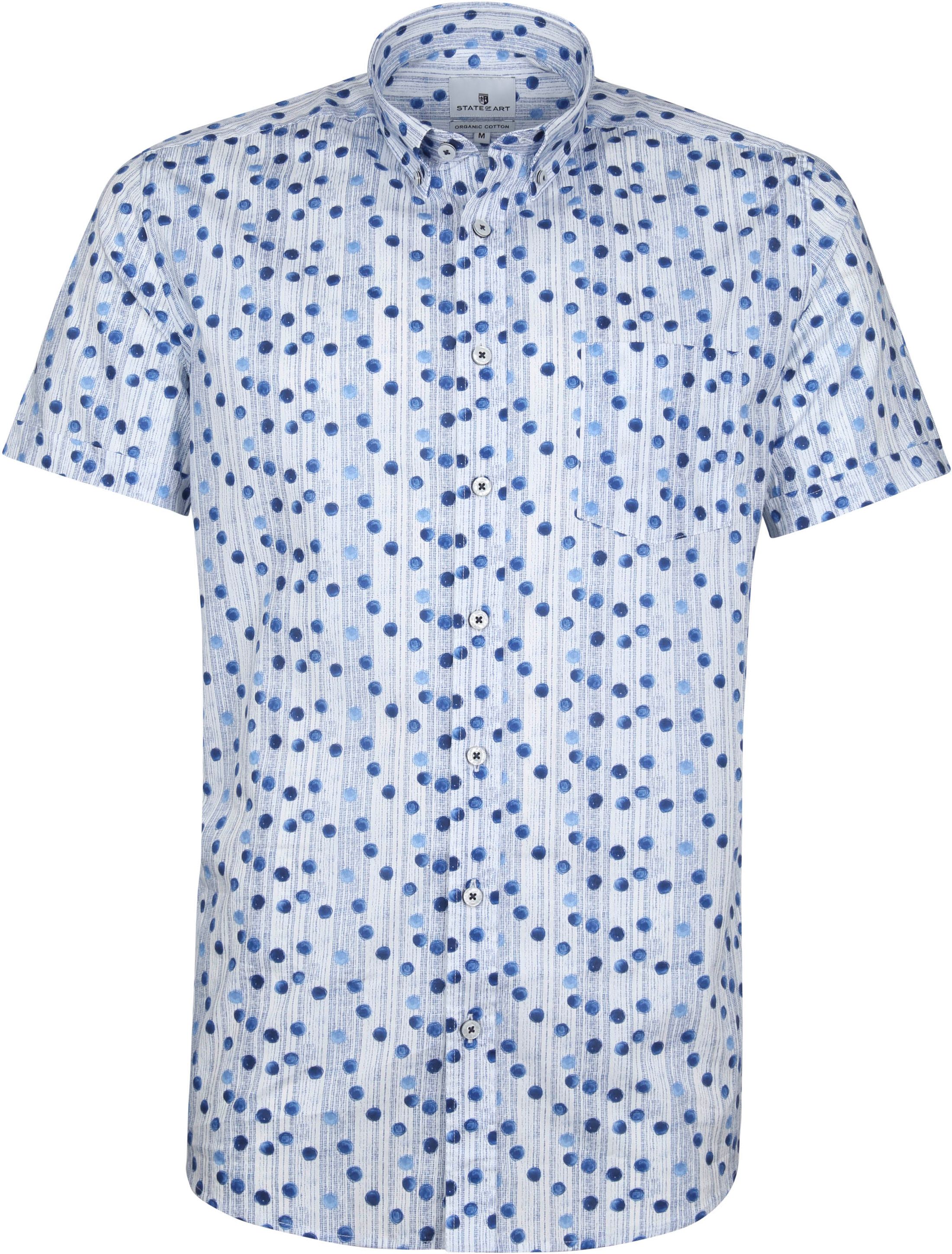 State Of Art Shortsleeve Shirt Dots Blue size L