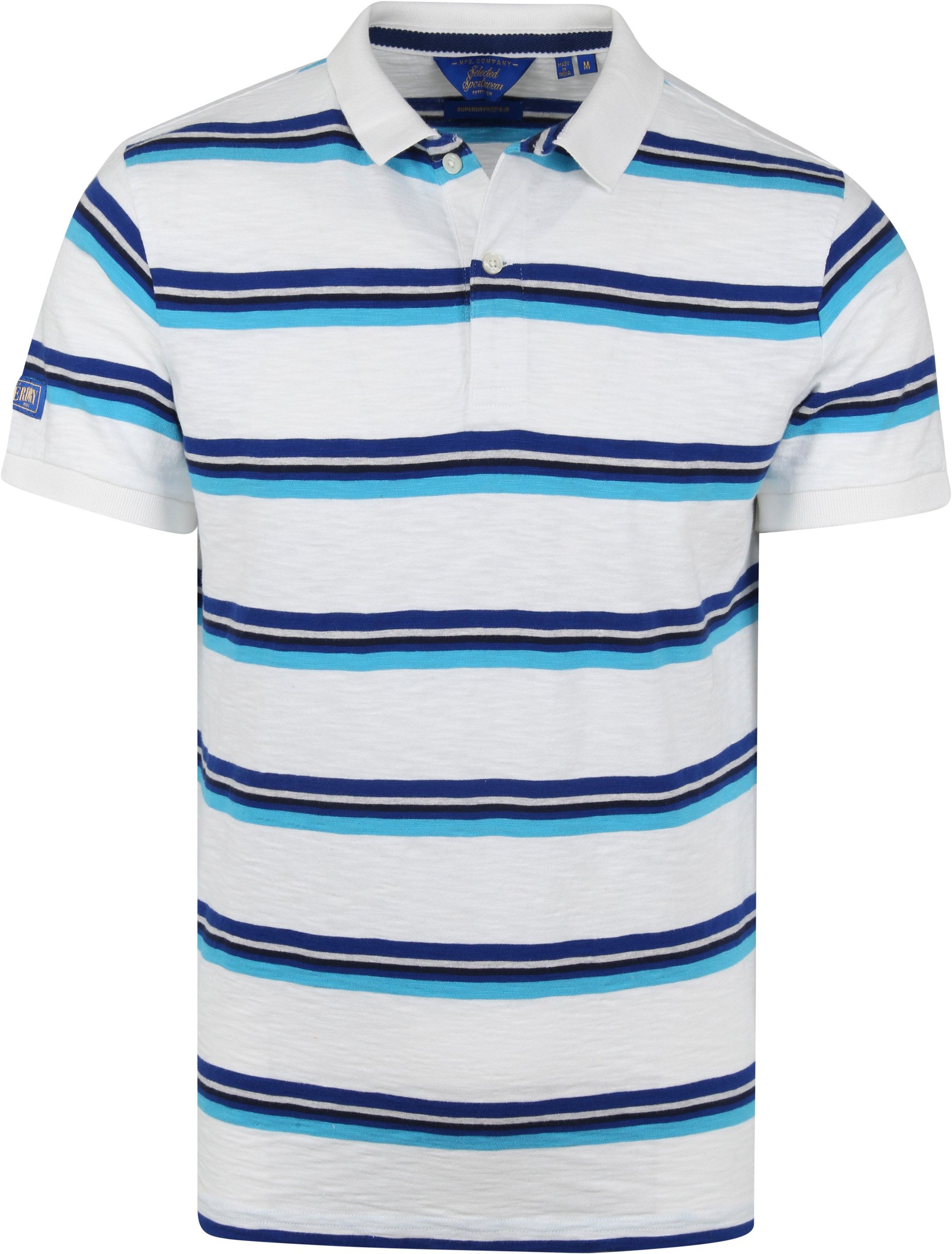 Superdry Classic Polo Shirt Stripes White Blue size L