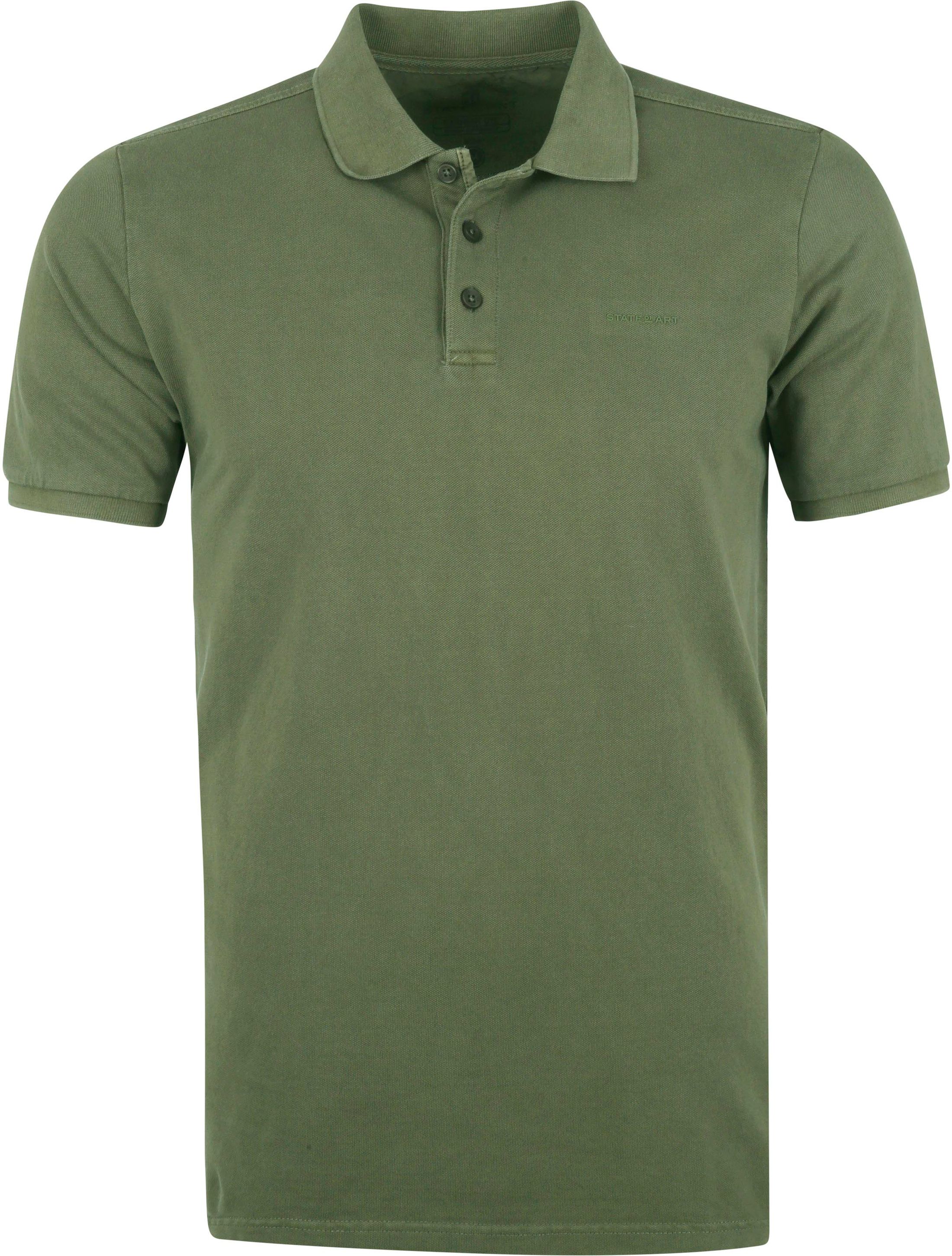 State Of Art Pique Polo Shirt Green Dark Green size 3XL