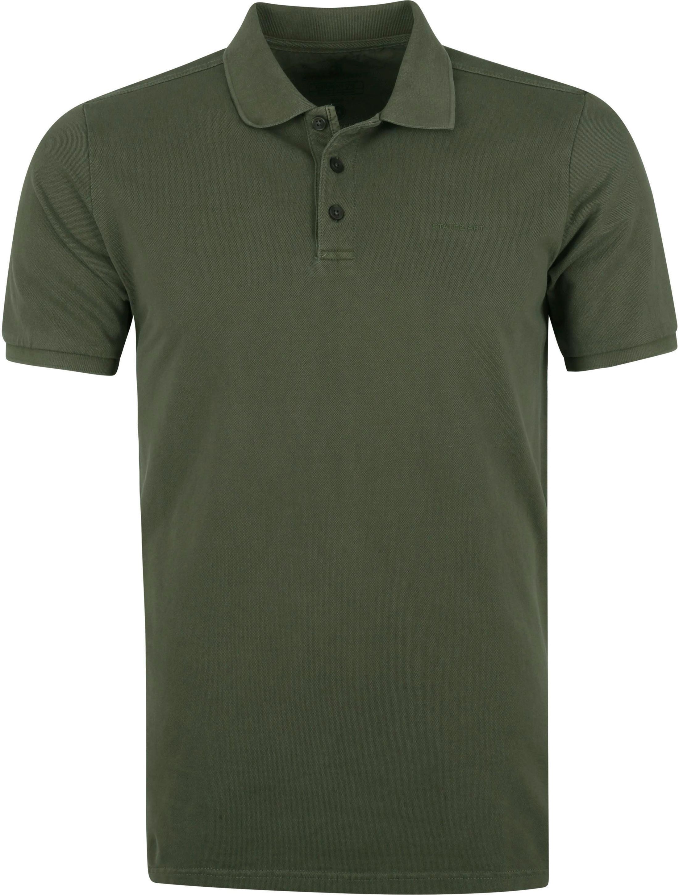 State Of Art Pique Polo Shirt Dark Green Dark Green size 3XL
