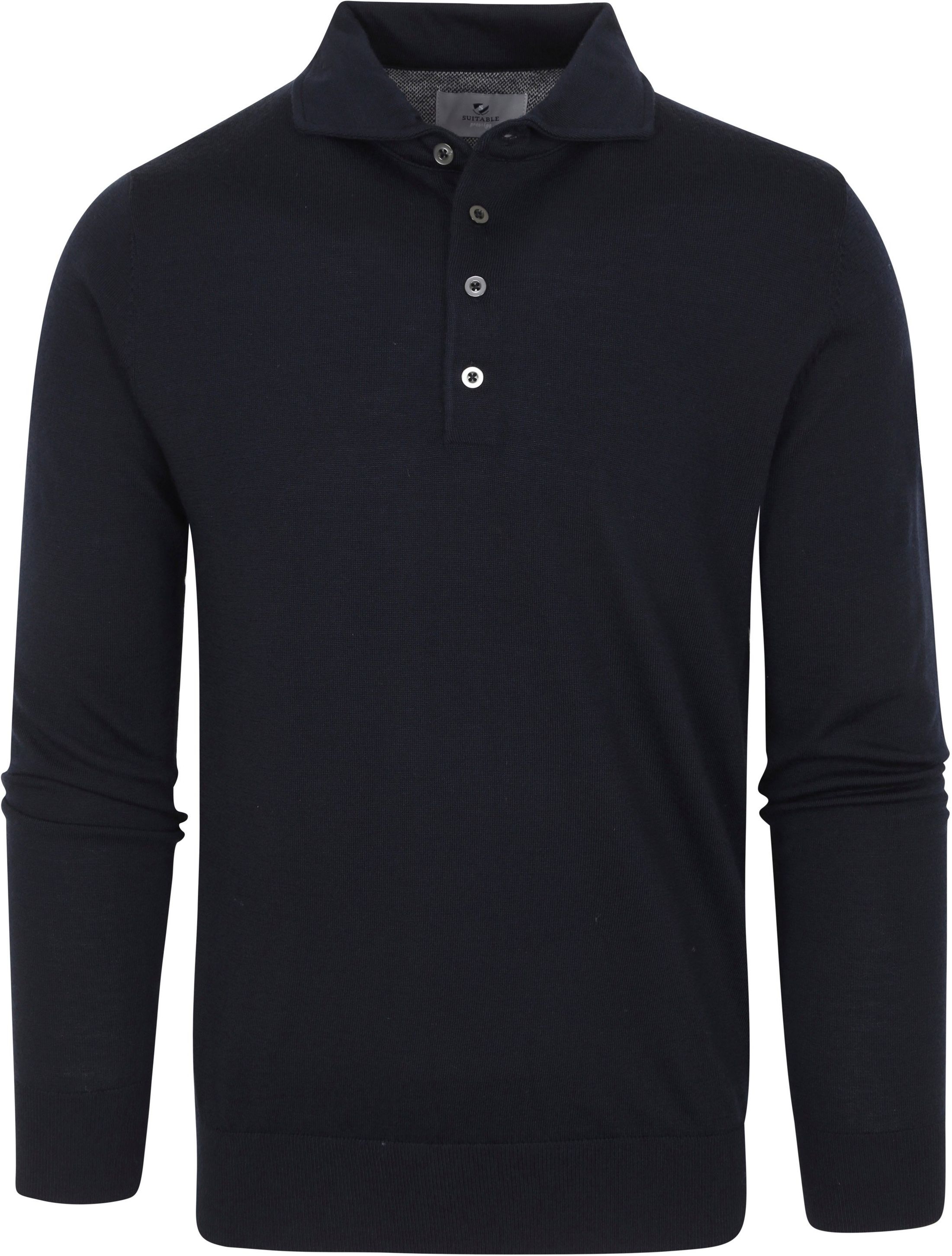 Suitable Prestige Polo Shirt Merino Wool Navy Blue Dark Blue size L