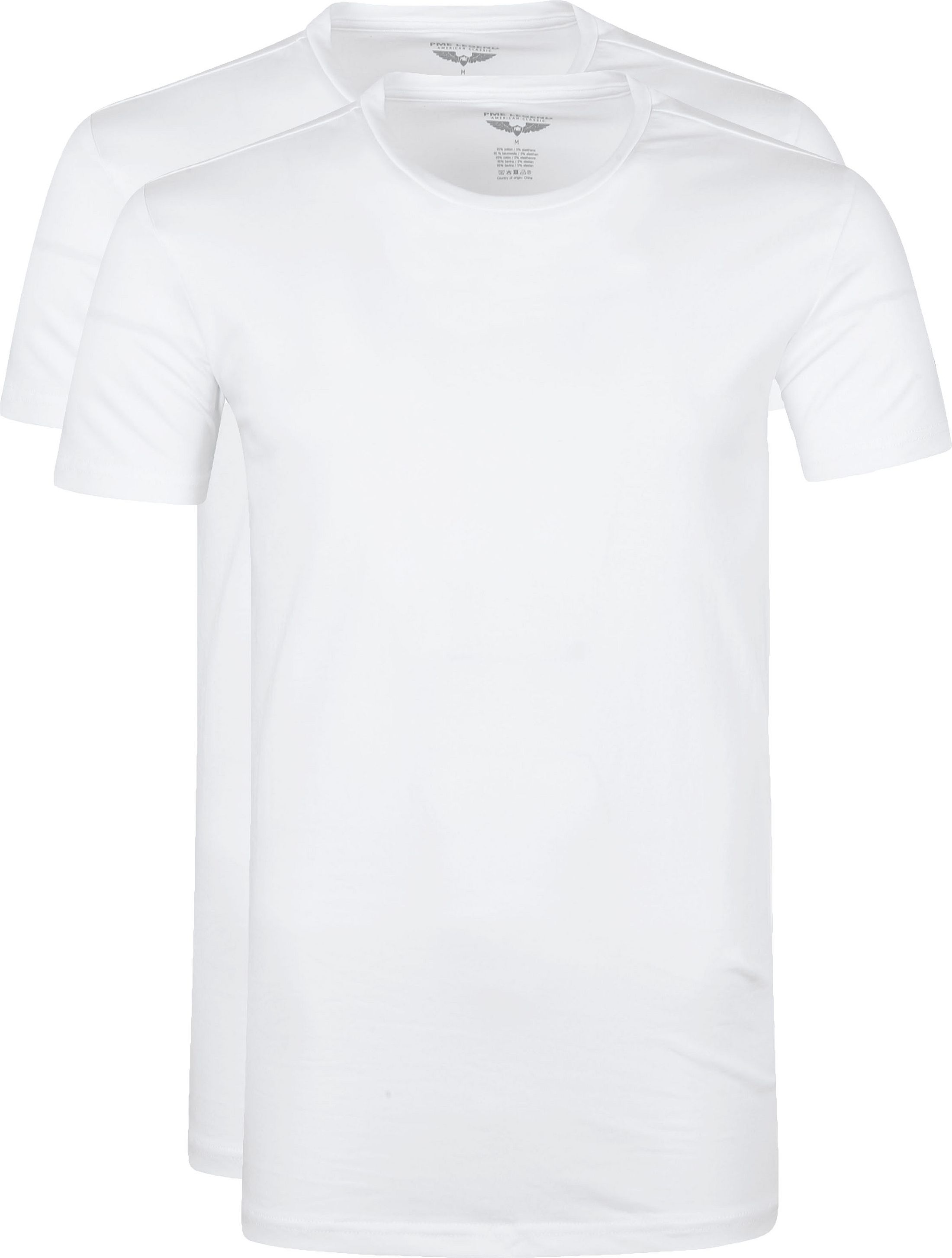 PME Legend Basic T-Shirt 2er Pack O-Ausschnitt Weiß PUW00220 kaufen | Suitable