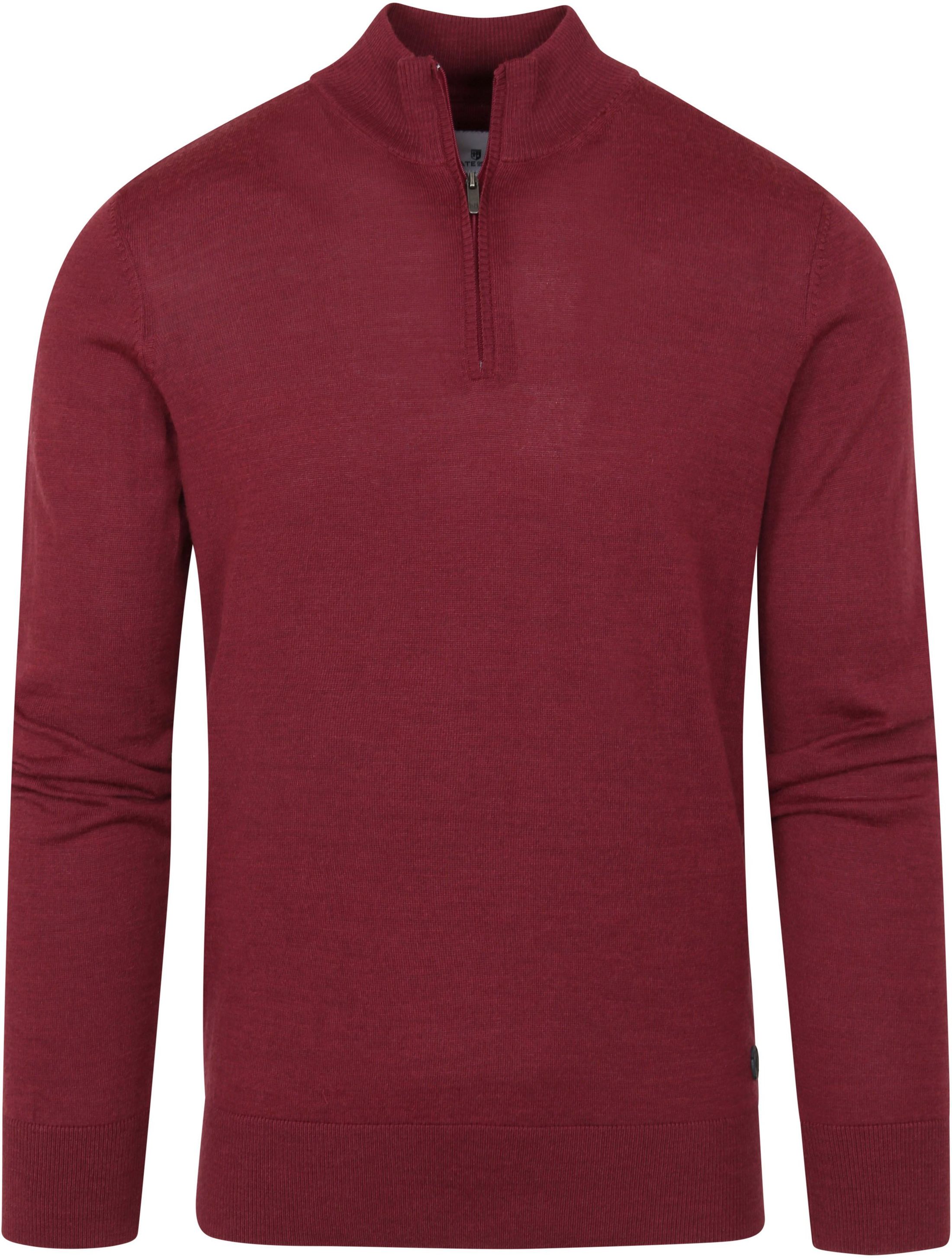 State Of Art Half Zip Wool Mix Bordeaux Red Burgundy size 3XL