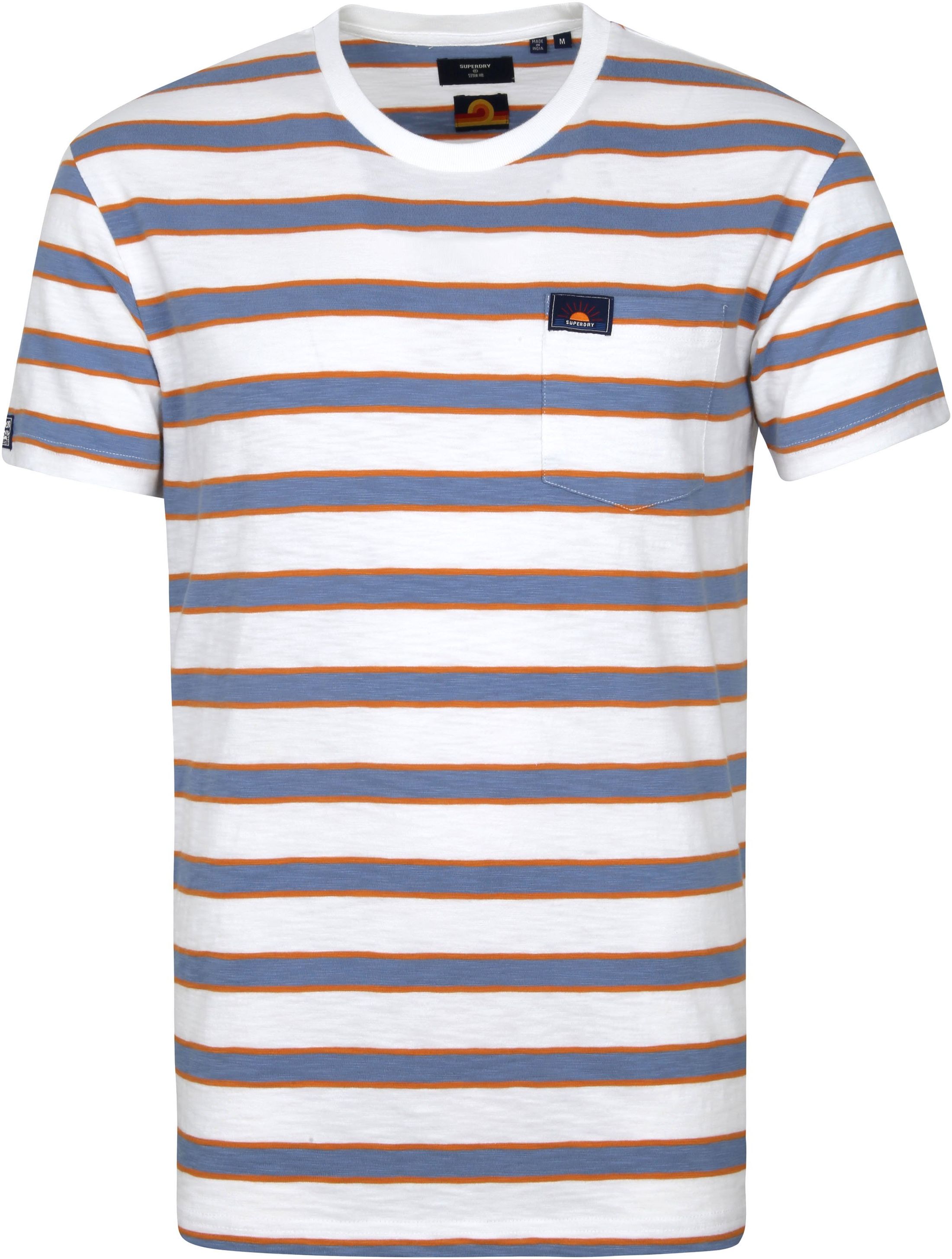 Superdry Surf T Shirt Stripes Blue White size M