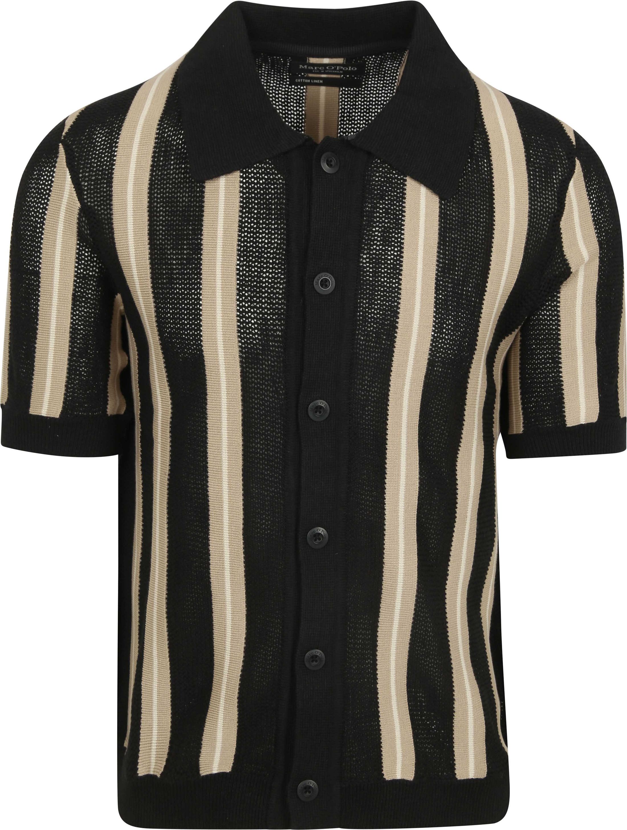 Marc O'Polo Knitted Crochet Shirt Short Sleeves Black 524504864008-990 order online | Suitable