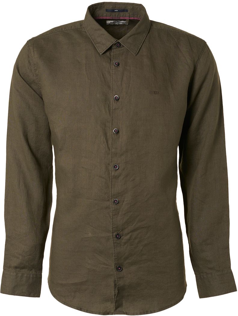 No Excess Shirt Linen Army Green 19470263SN-053 order online | Suitable