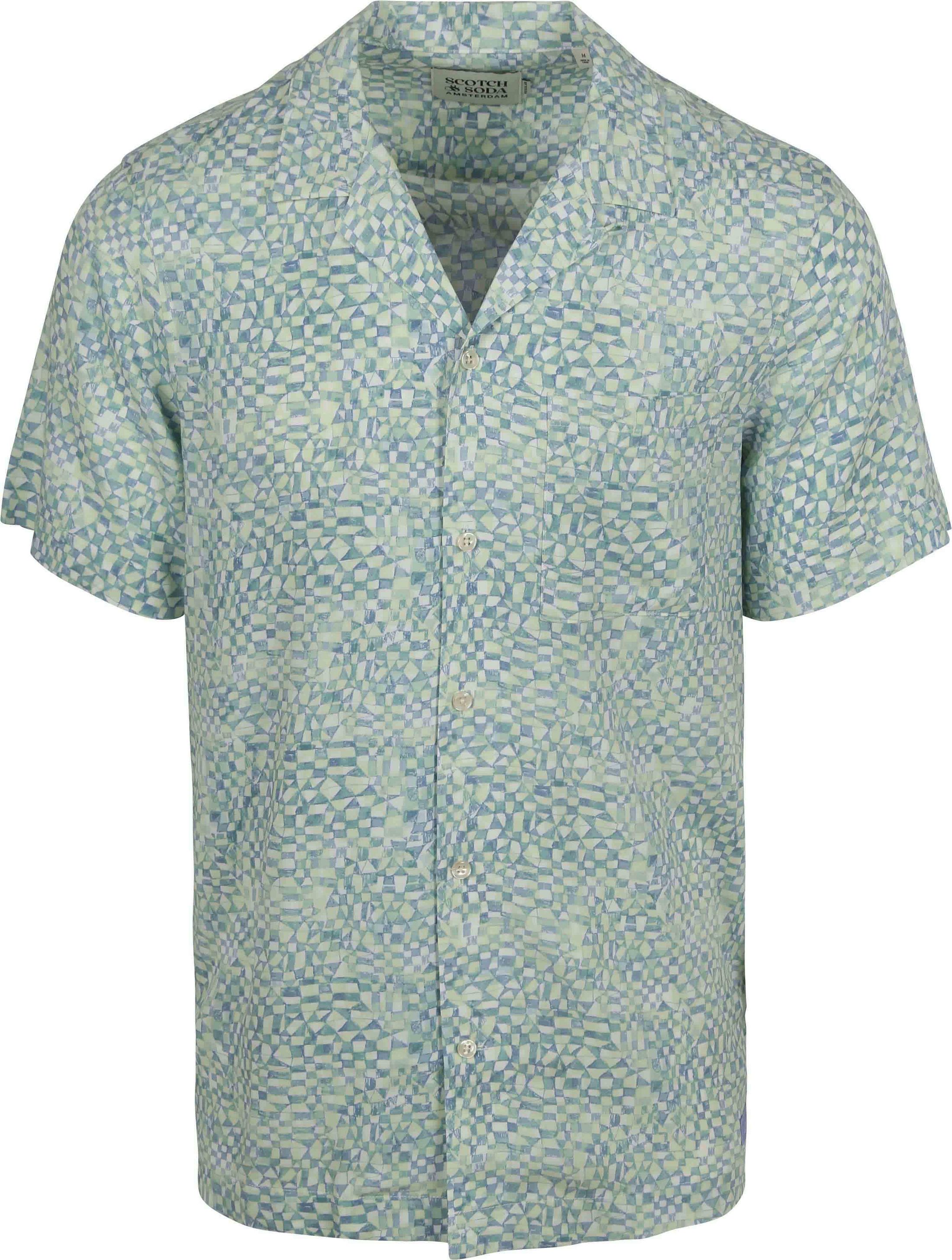 Scotch and Soda Shortsleeve Shirt Print Light Green 180032-300 order online | Suitable