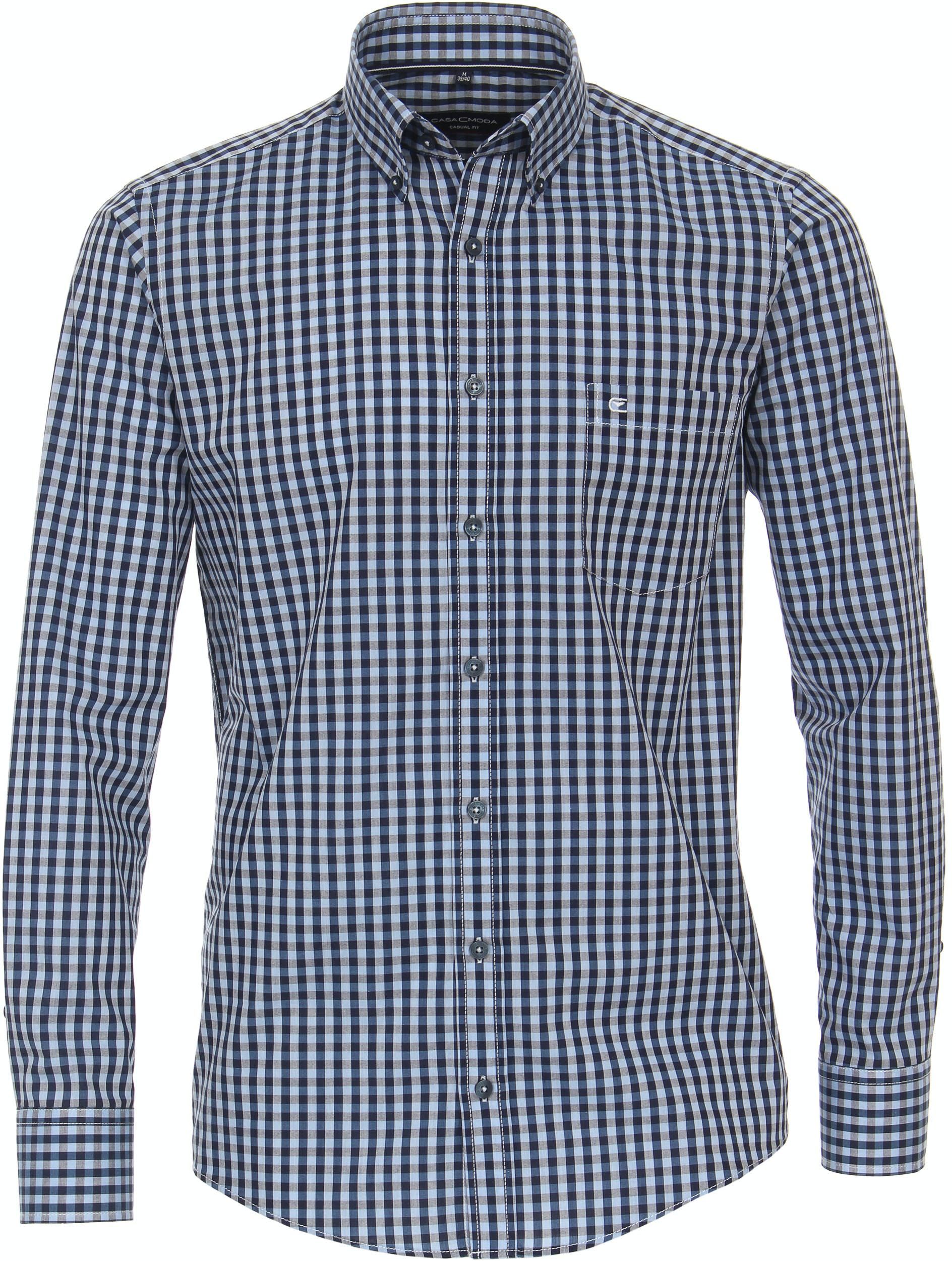 Casa Moda Shirt Checkered Blue Dark Blue size 4XL