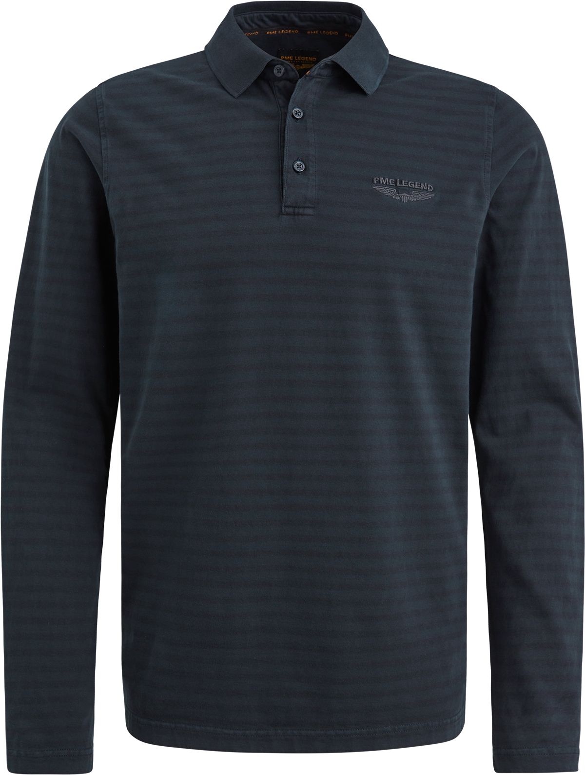 PME Legend Longsleeve Polo Shirt Stripes Navy order online | PPS2408807-5281 | Suitable Lithuania