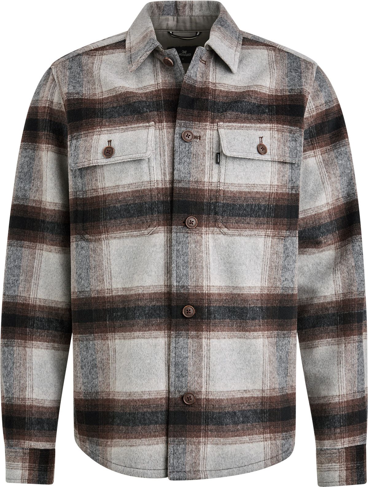 Vanguard Overshirt Brushed Wool Blend Checks Grey VSI2410244-921 order online | Suitable