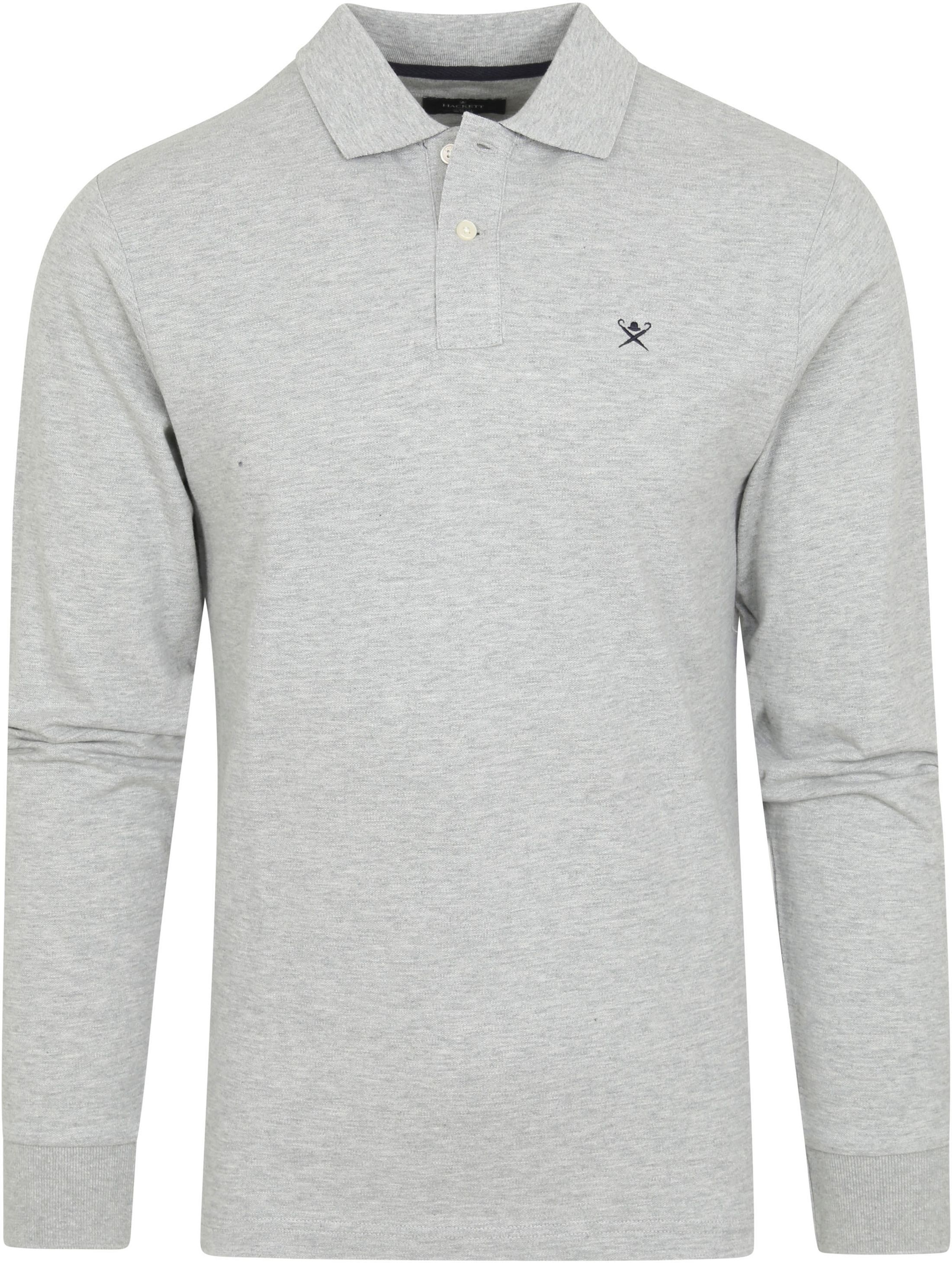 Hackett LS Polo Shirt Grey size M