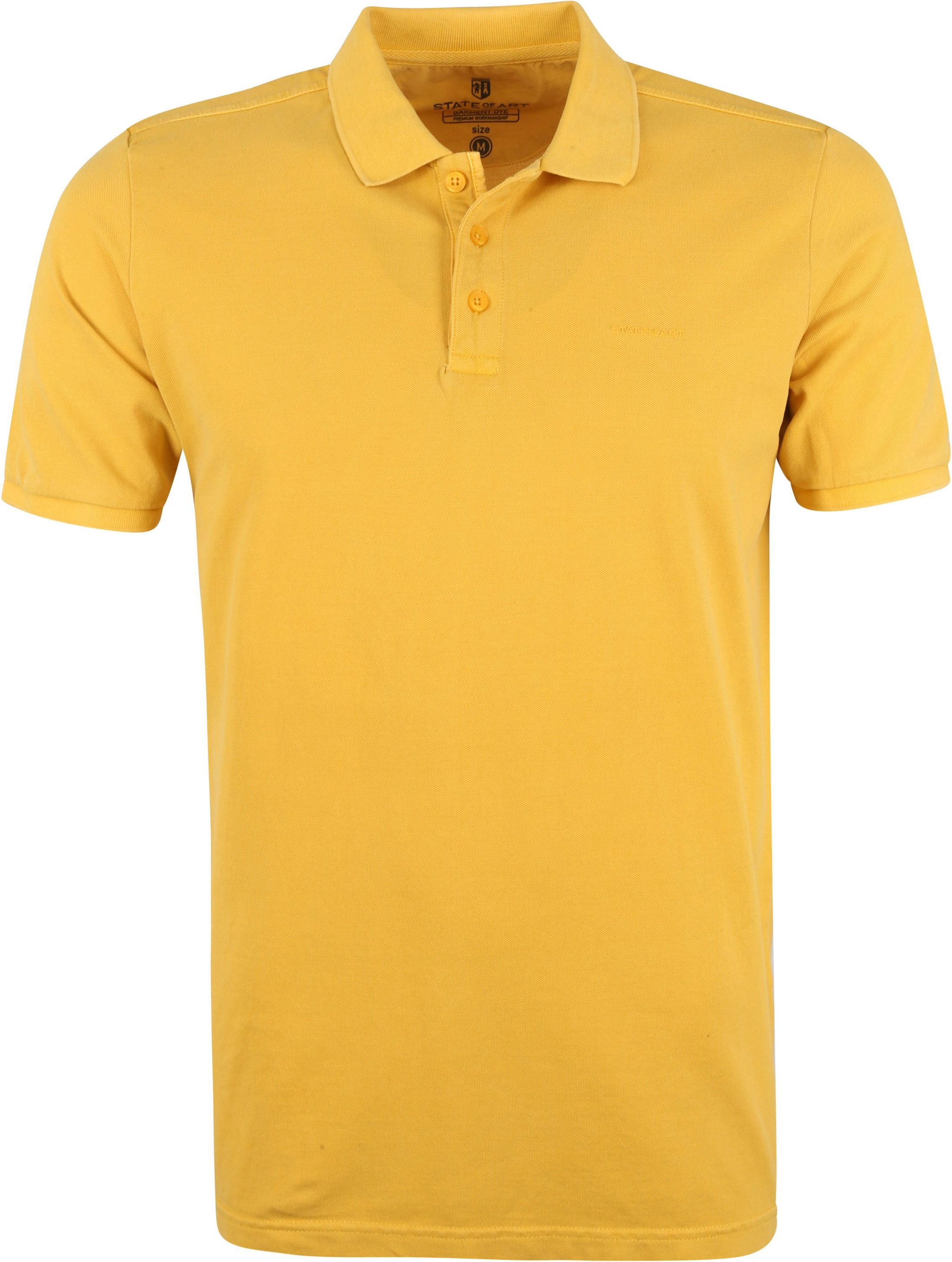 State Of Art Pique Polo Shirt Yellow size 3XL