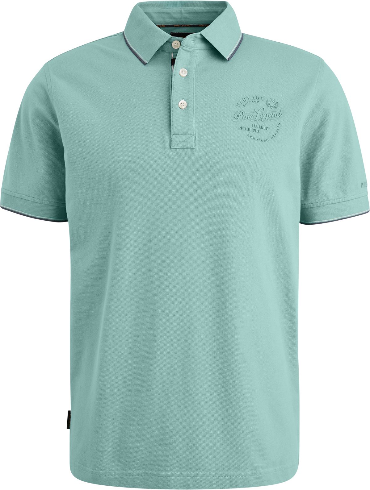 PME Legend Polo Shirt Piqué Logo Light Blue PPSS2504867-5149 order online | Suitable
