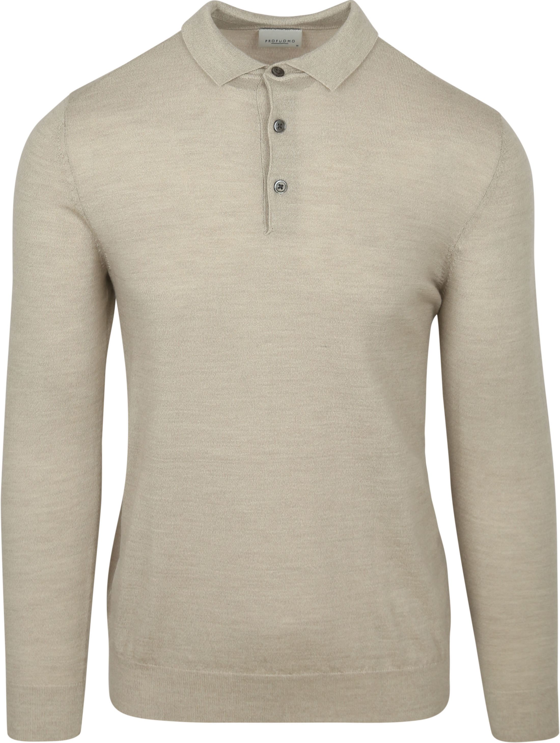 Profuomo Longsleeve Polo Shirt Merino Wool Beige order online | Suitable