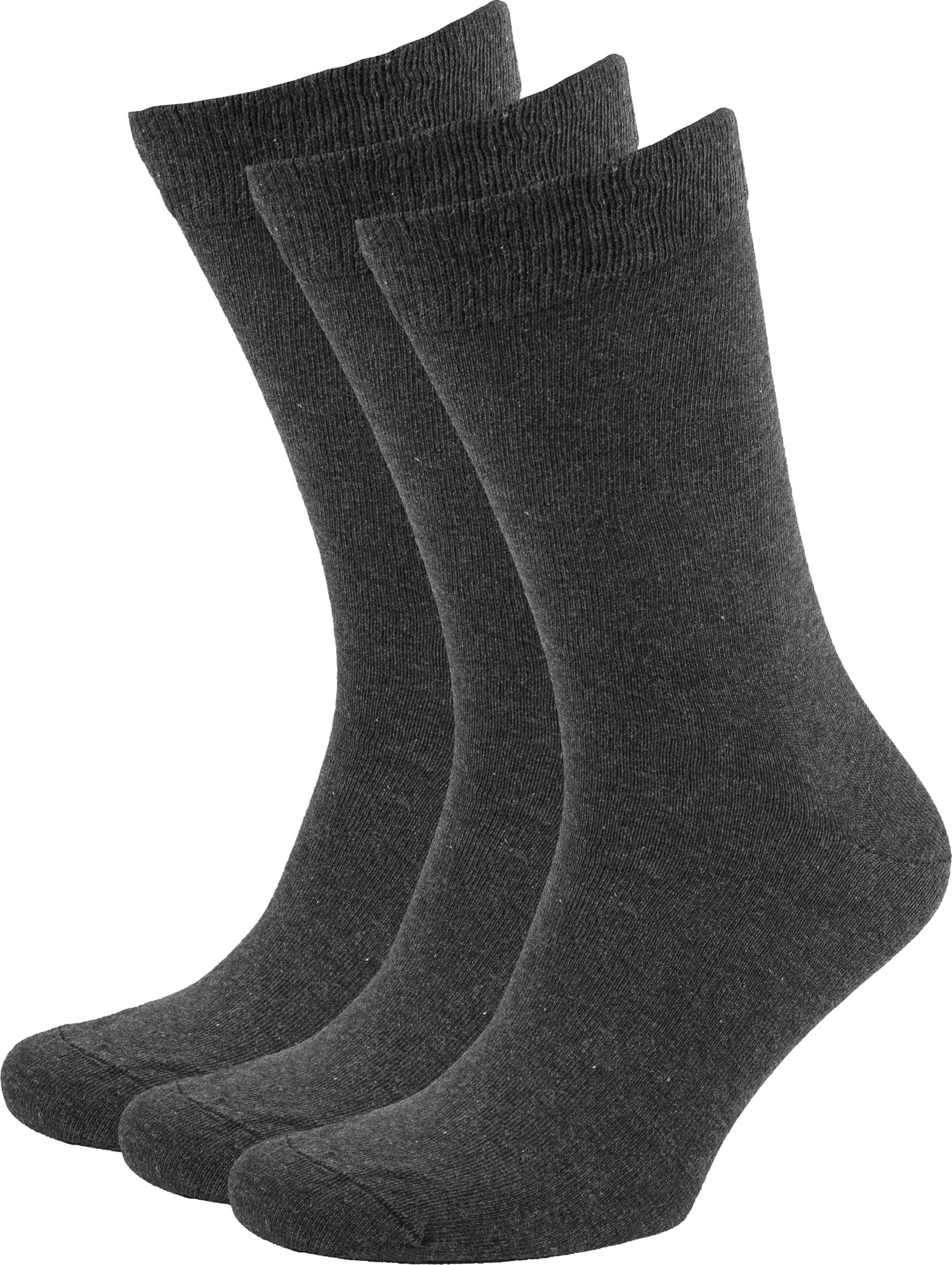 Suitable Organic Cotton Socks Dark 3-Pack Dark Grey Grey size 42-46