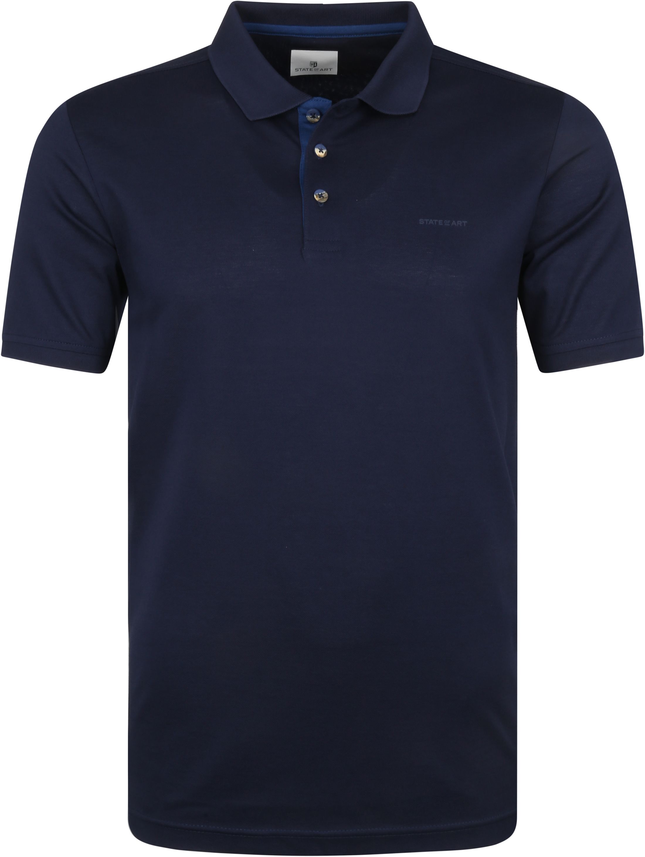 State Of Art Mercerized Pique Polo Shirt Dark Dark Blue Blue size 3XL