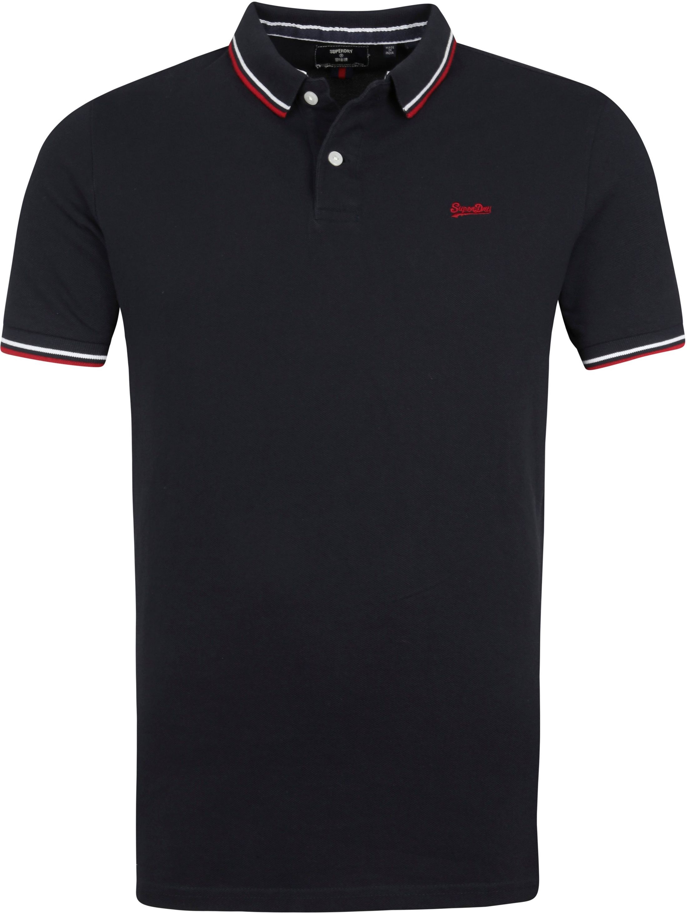 Superdry Classic Polo Shirt Pique Logo Navy Black size L