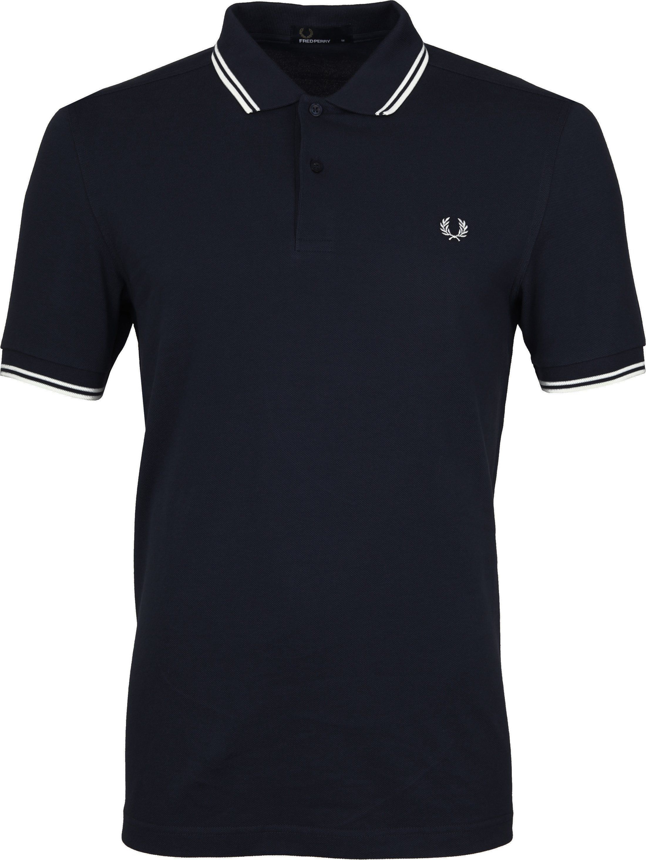 Fred Perry Polo Shirt Navy White Dark Blue Blue size M