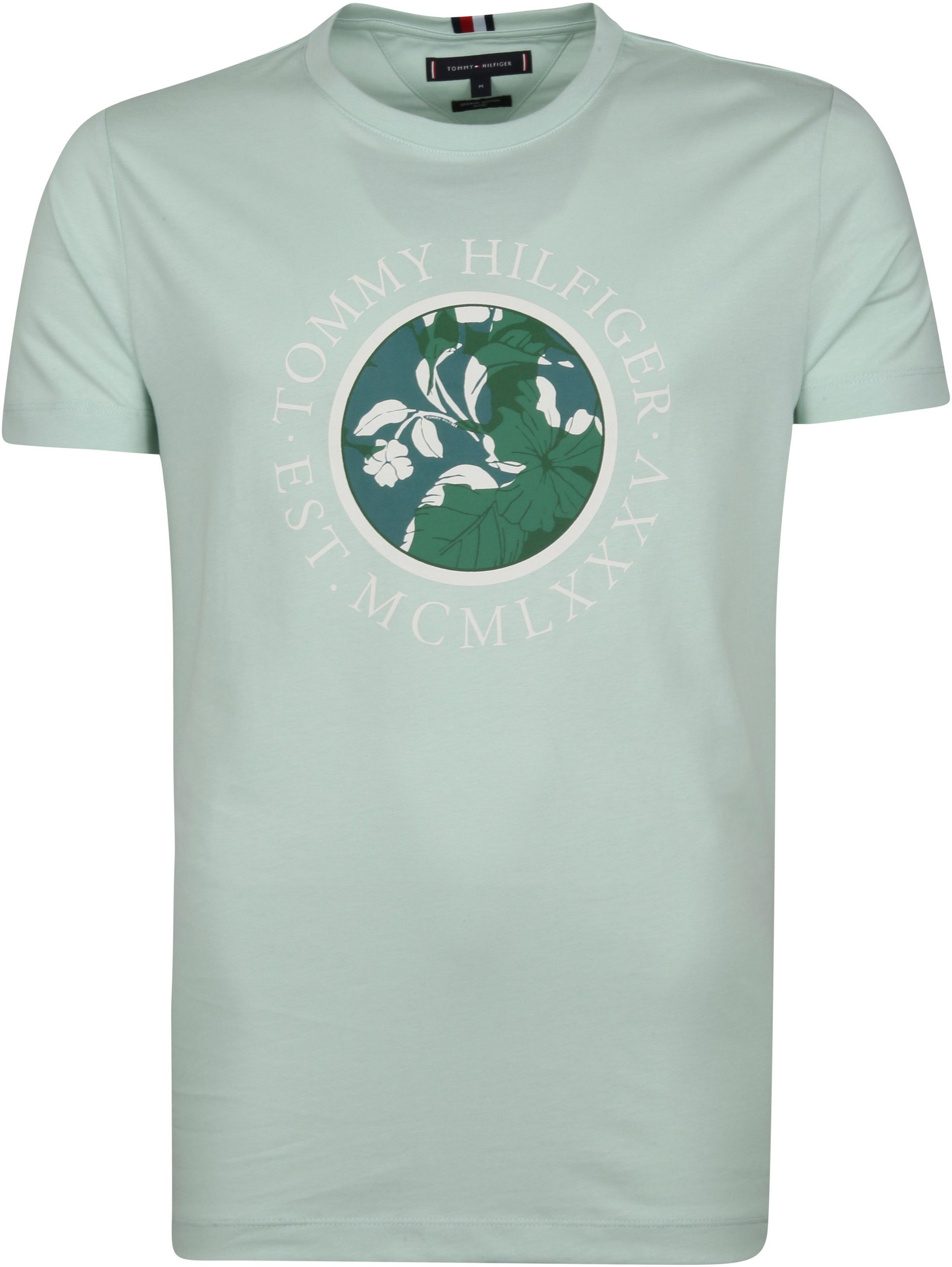 Tommy Hilfiger T Shirt Logo Light Green size L