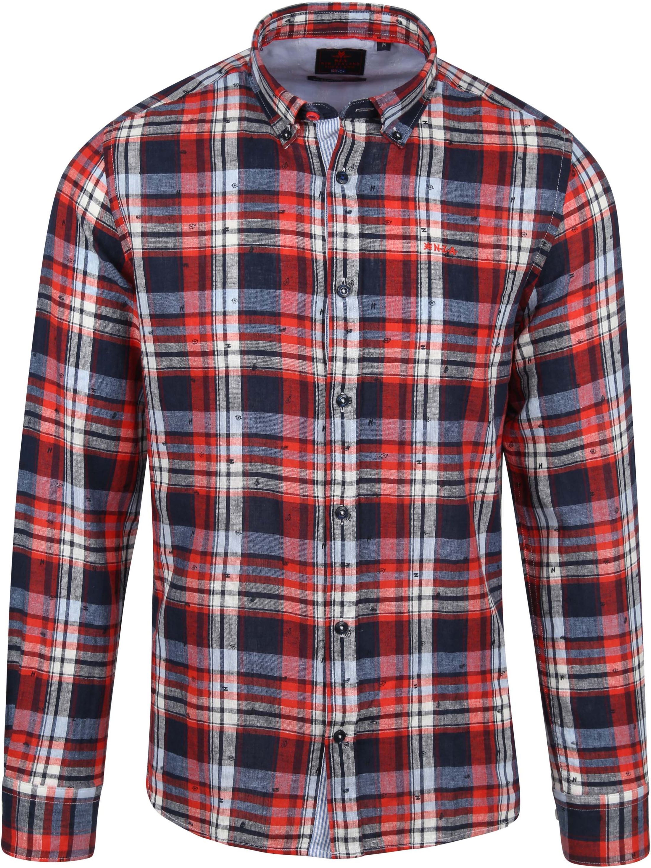 NZA Shirt Enewaka Checkered Dark Blue Red size L