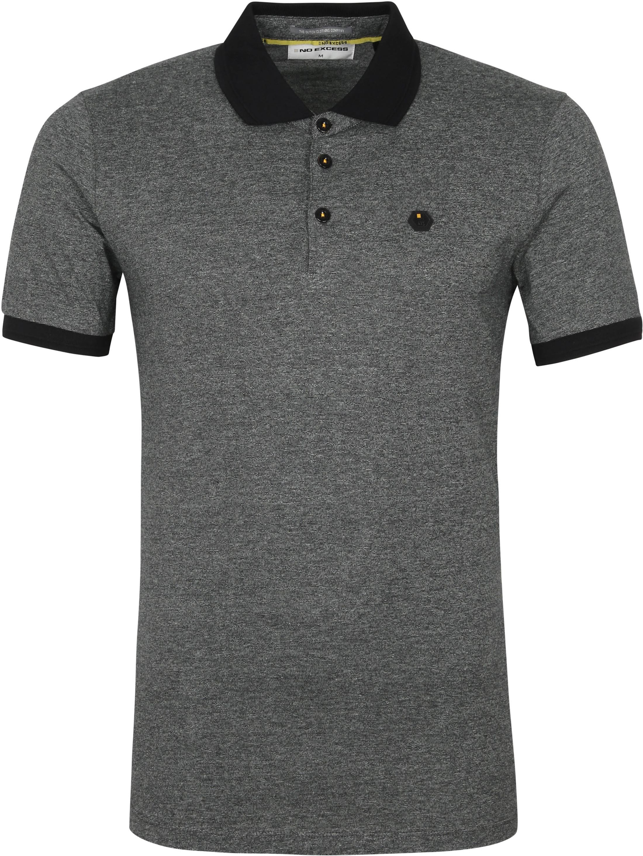 No-Excess Polo Shirt Melange Dark Grey Dark Grey size L