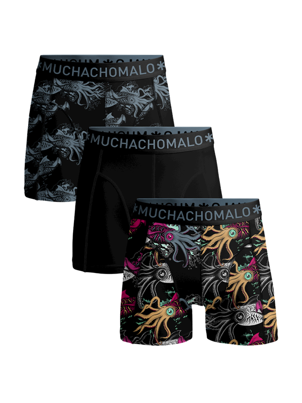 Muchachomalo Boxershorts 3-Pack Calamari 1010 Multicolour Black size L