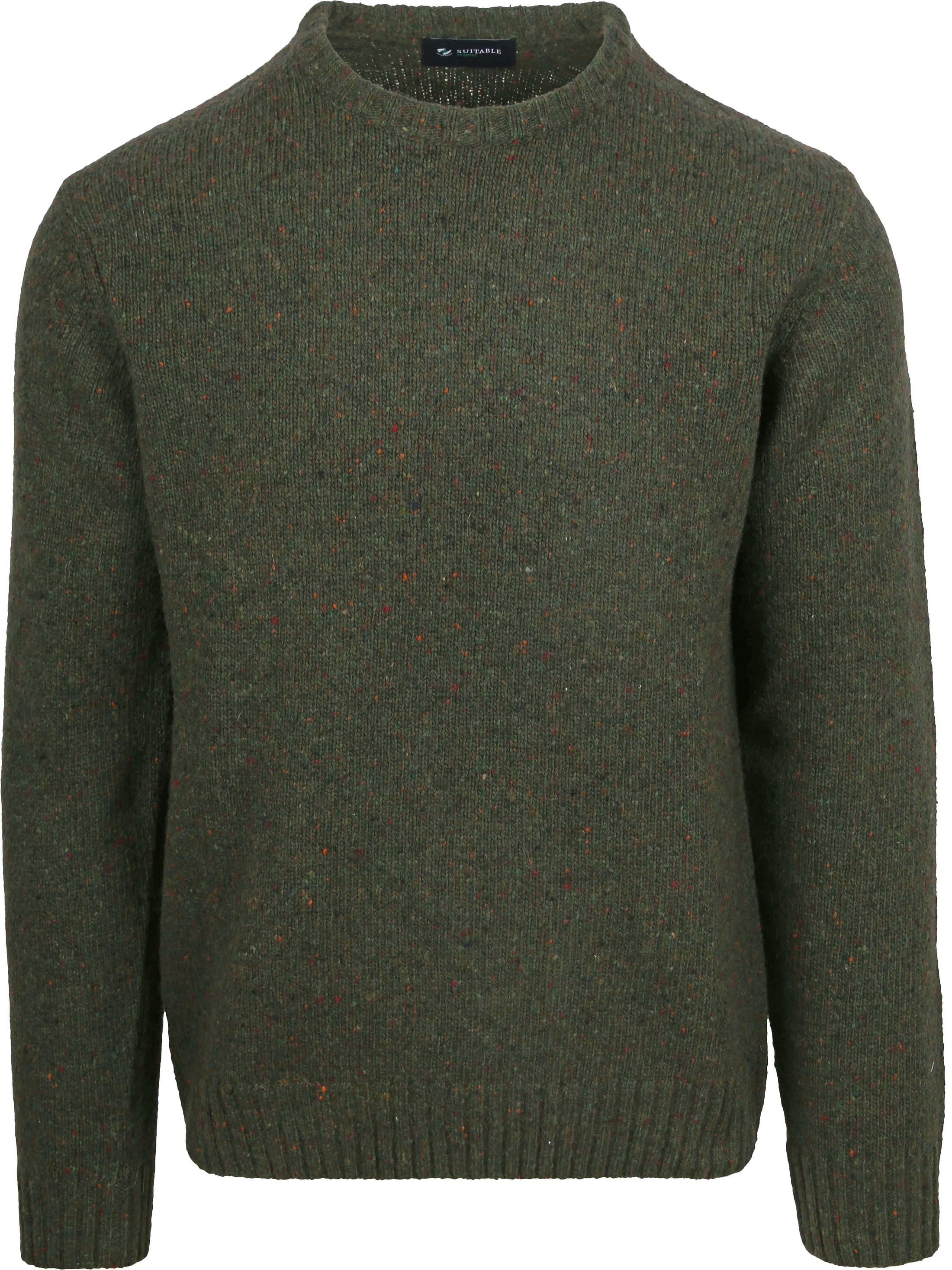 Suitable Pullover Tweed Wool Blend Grün PU-RSP-WOCR-24 Green kaufen | Suitable