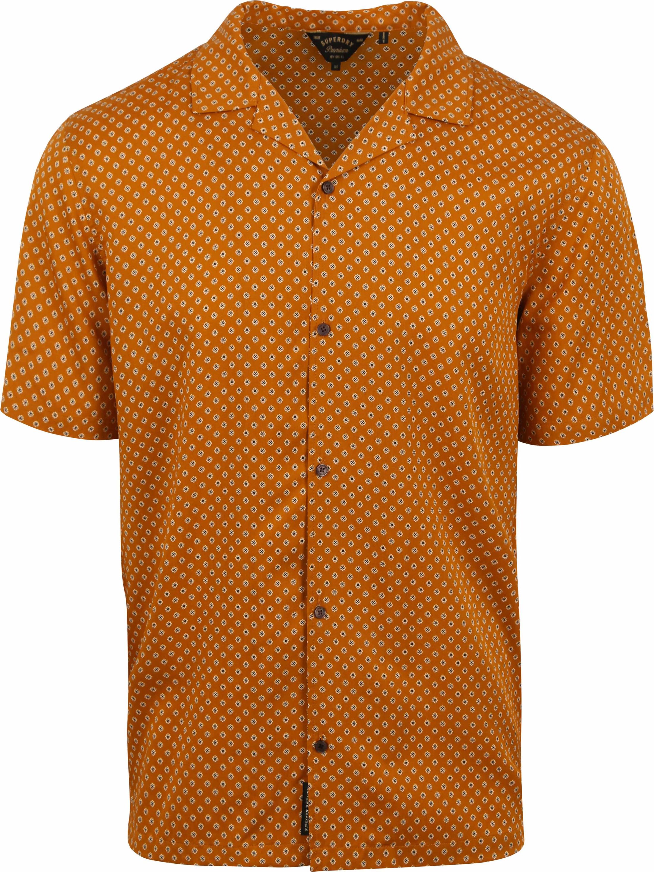 Superdry Overhemd Short sleeve Oranje Geo Tan Print