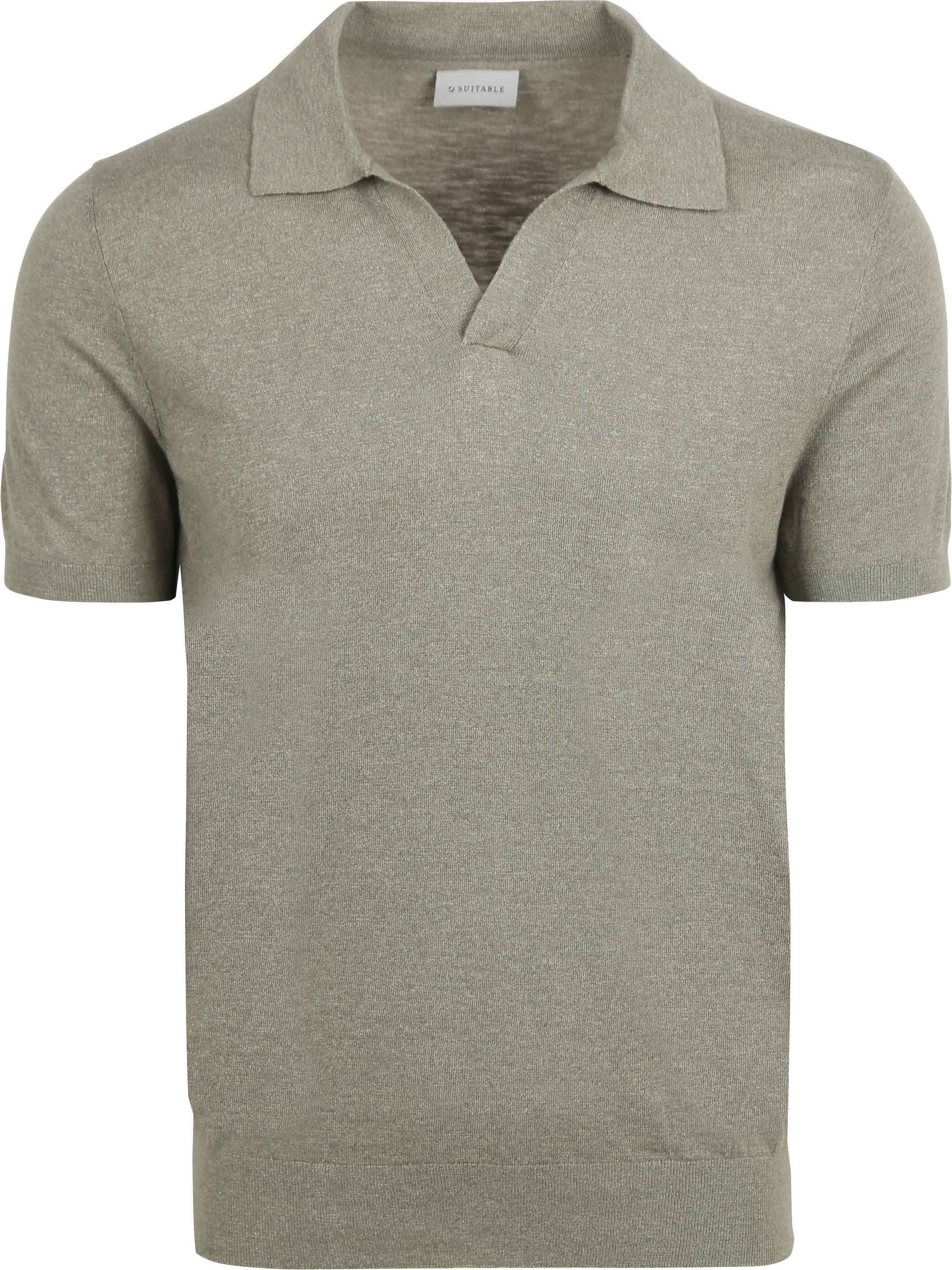 Suitable Polo Shirt Riva Linen Green order online | PO-RI-LI-25.02 FCD 39333 olive | Suitable Lithuania