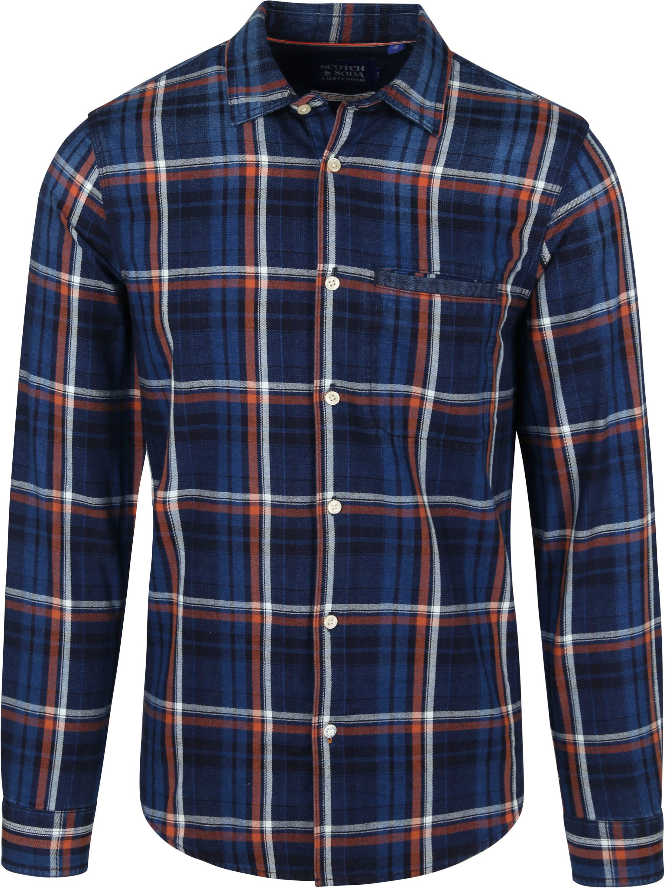 Scotch and Soda Shirt Blue Checkered 167256 order online | Suitable