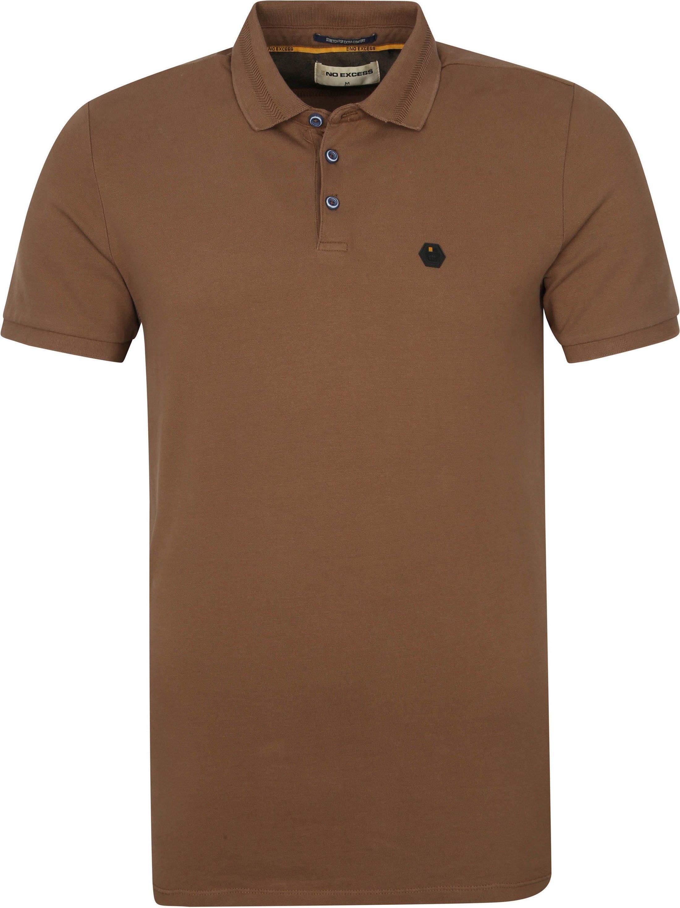 No-Excess Polo Shirt Stone Washed Camel Brown size M