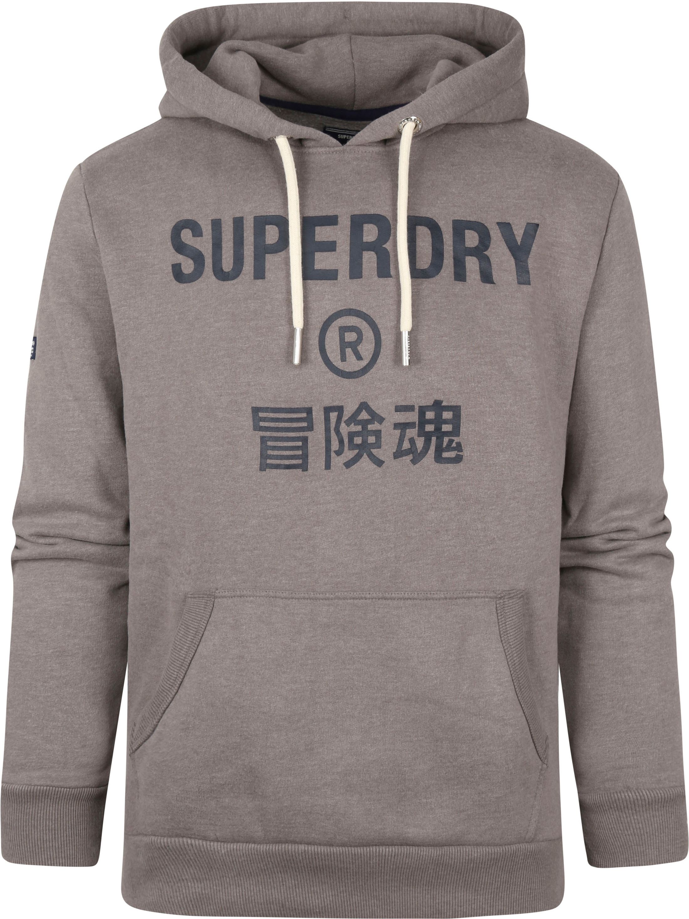Superdry Hoodie Logo Taupe size L