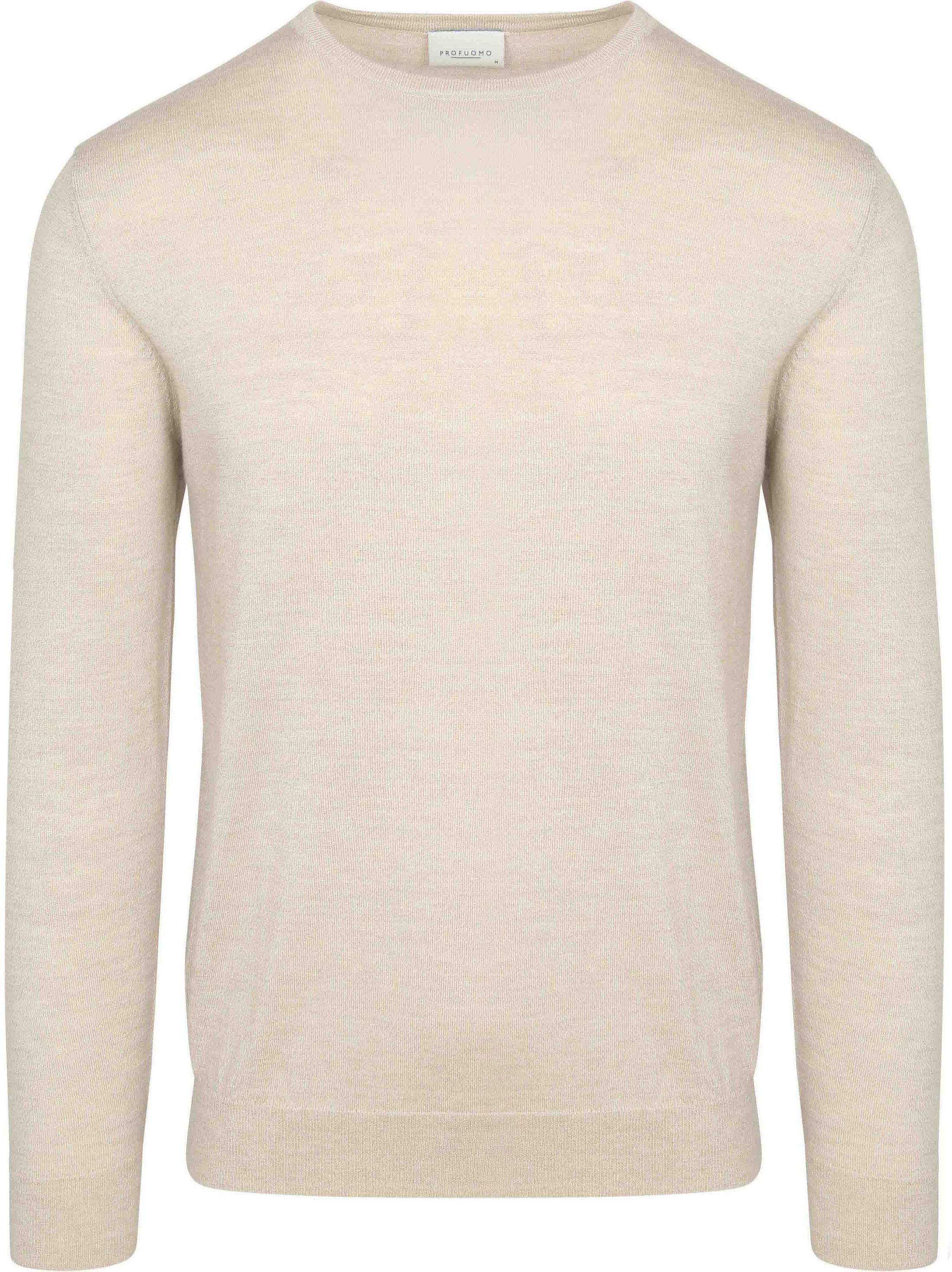 Profuomo Pull-over Laine Merinos Ecru PPVJ30001D-F commander en ligne | Suitable